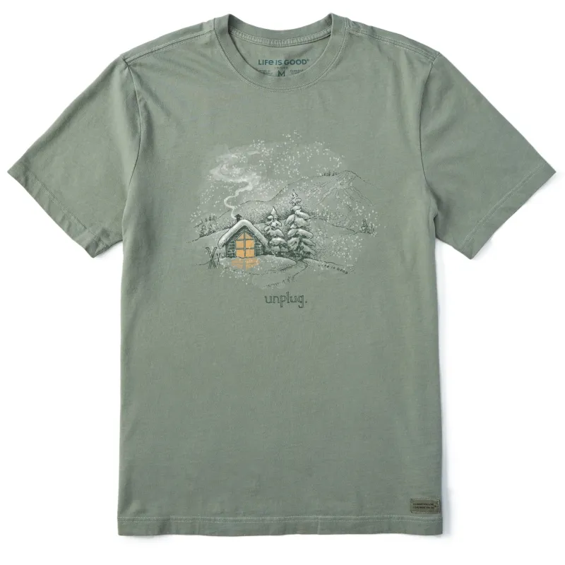 Men's Finline Unplug Ski Camp Short Sleeve Crusher Tee sold by Life is Good