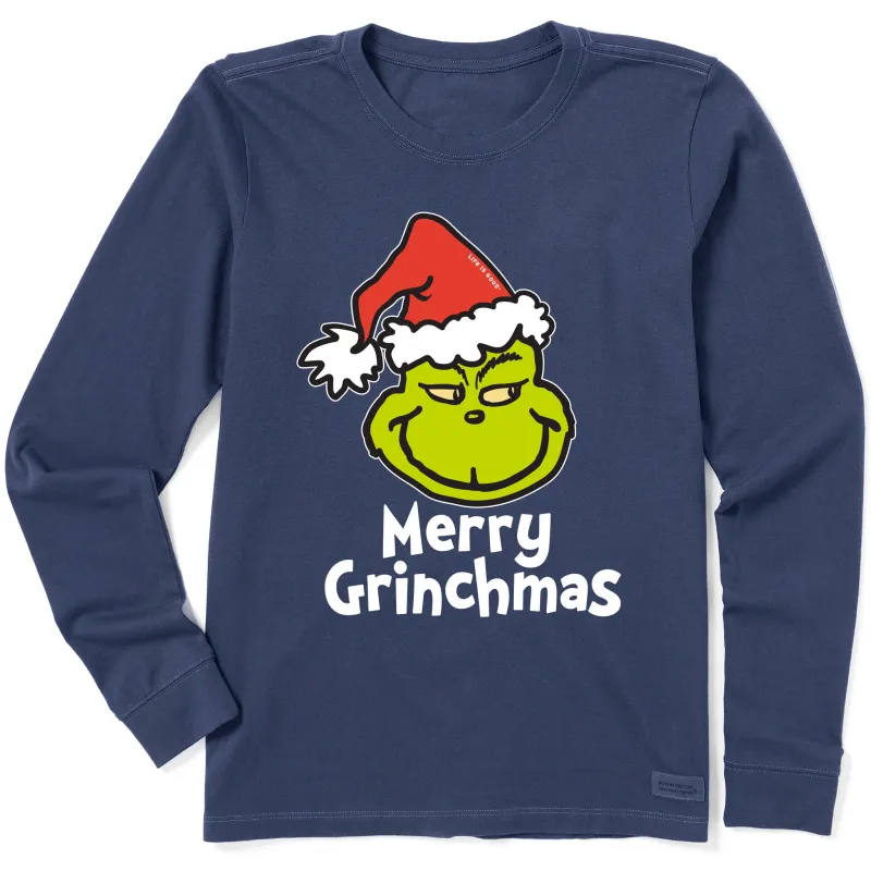 Women's Merry Grinchmas Long Sleeve Crusher Tee sold by Life is Good