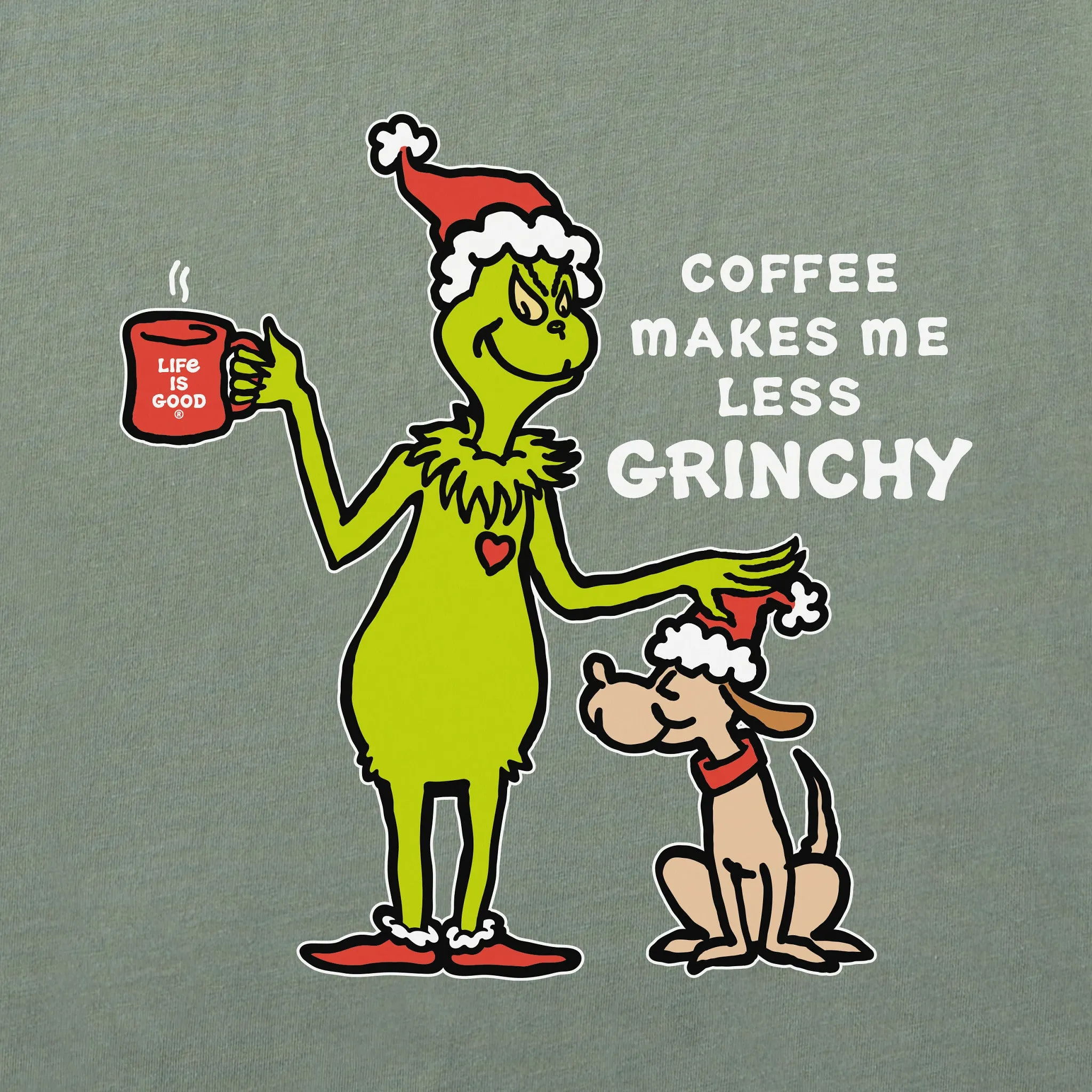 Men's Less Grinchy Coffee Simply True Fleece Crew sold by Life is Good product image thumbnail 2