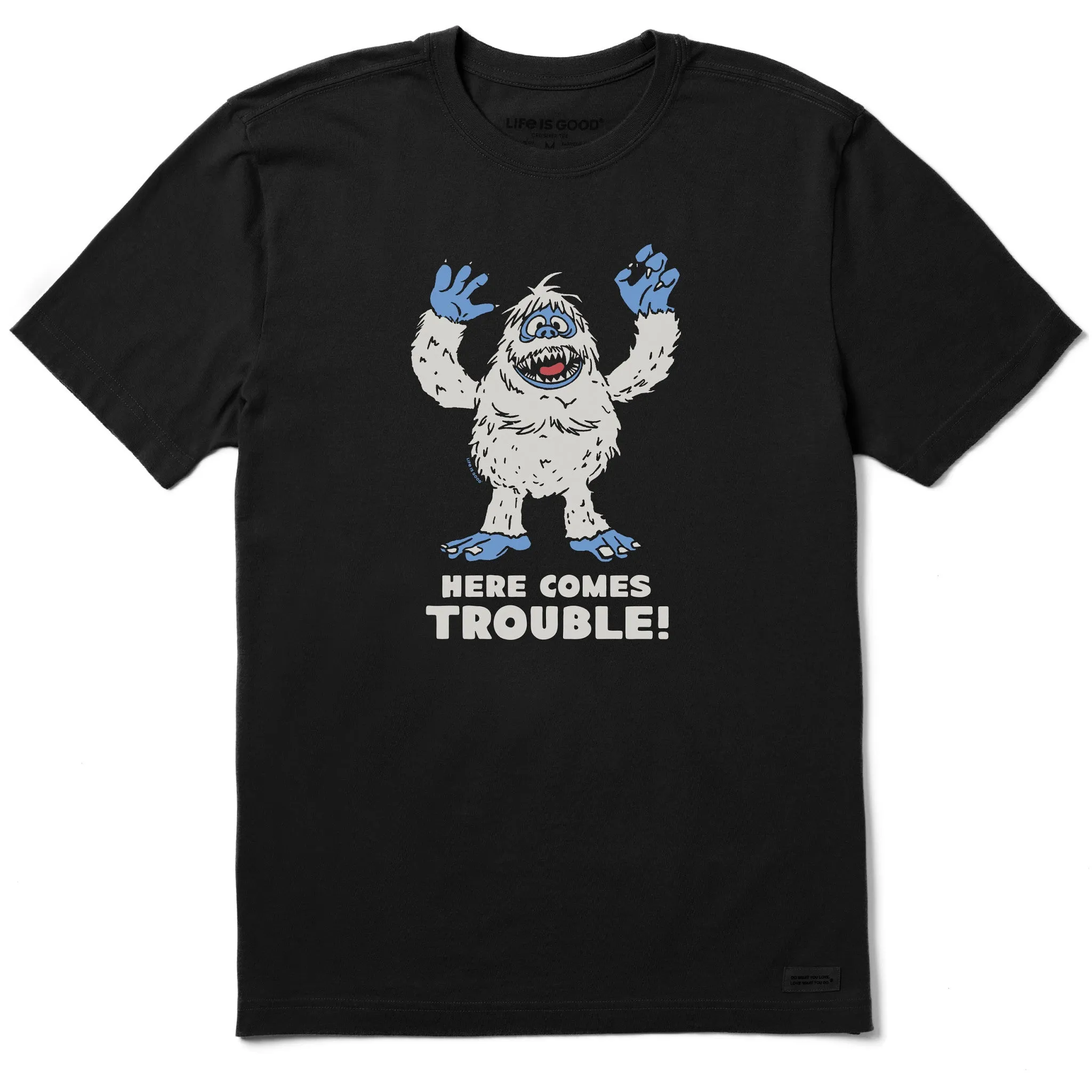 Men's Bumble Here Comes Trouble Short Sleeve Crusher Tee sold by Life is Good