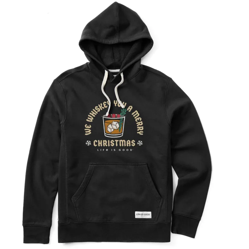 Men's We Whiskey You a Merry Christmas Simply True Fleece Hoodie sold by Life is Good