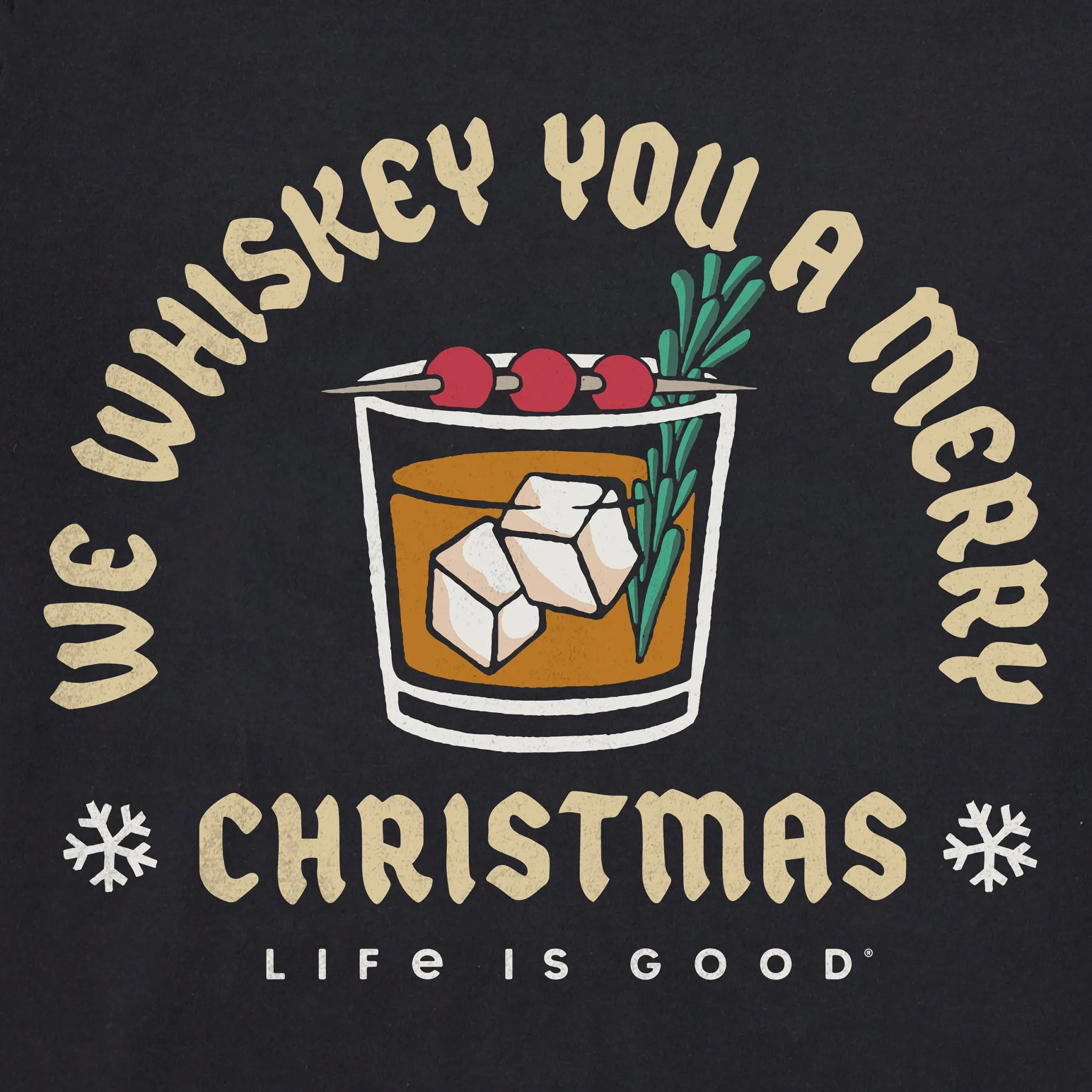 Men's We Whiskey You a Merry Christmas Simply True Fleece Hoodie sold by Life is Good product image thumbnail 2