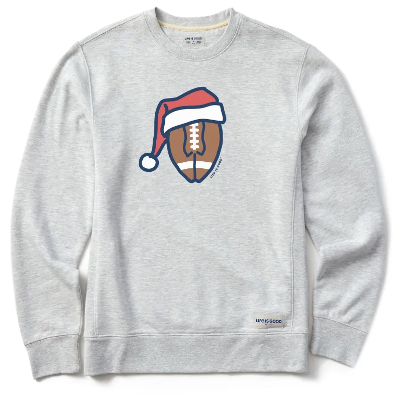 Men's Santa Football Simply True Fleece Crew sold by Life is Good