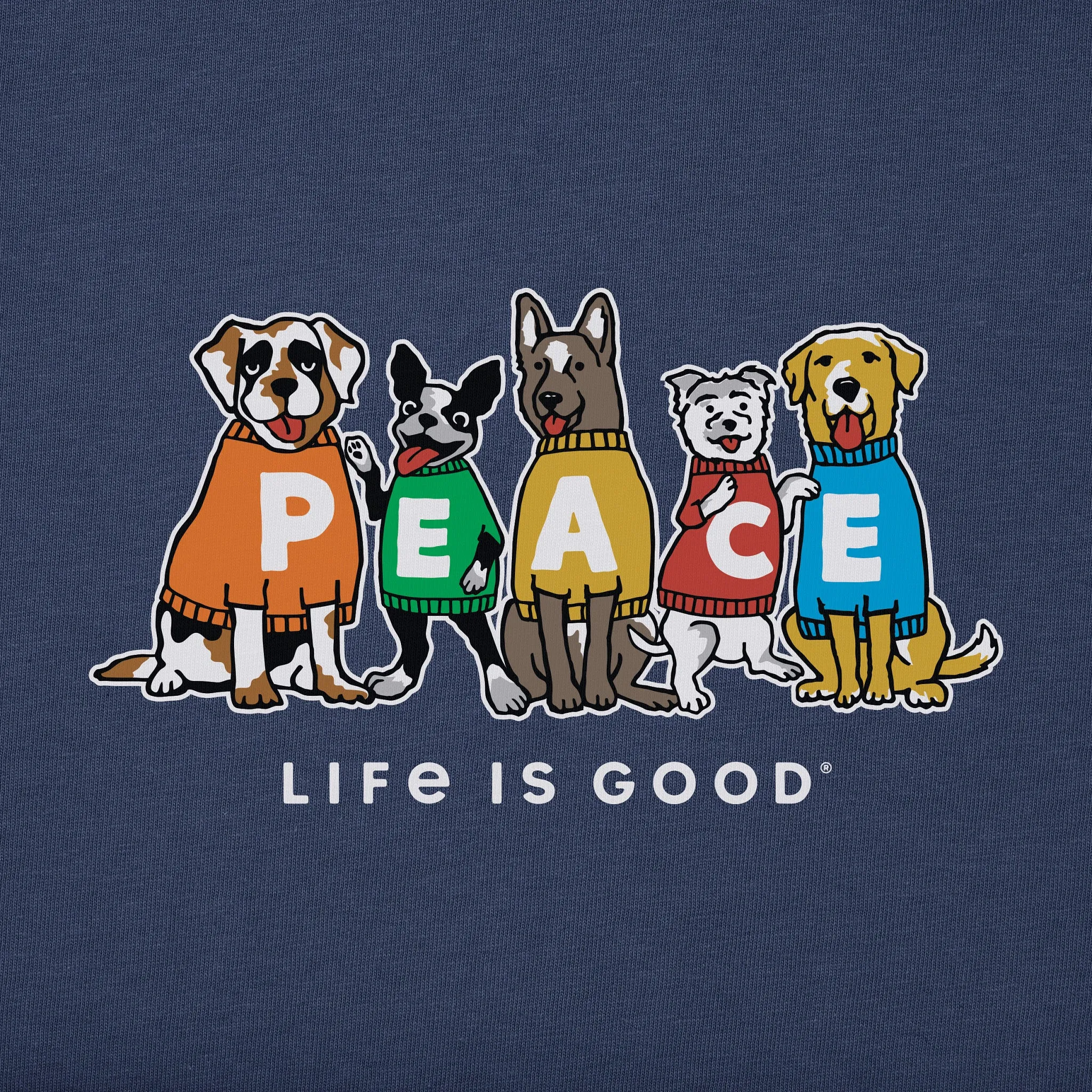 Men's Peace Dogs Simply True Fleece Hoodie sold by Life is Good product image thumbnail 2