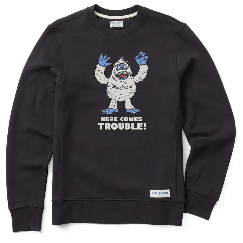 Men's Bumble Here Comes Trouble Simply True Fleece Crew sold by Life is Good