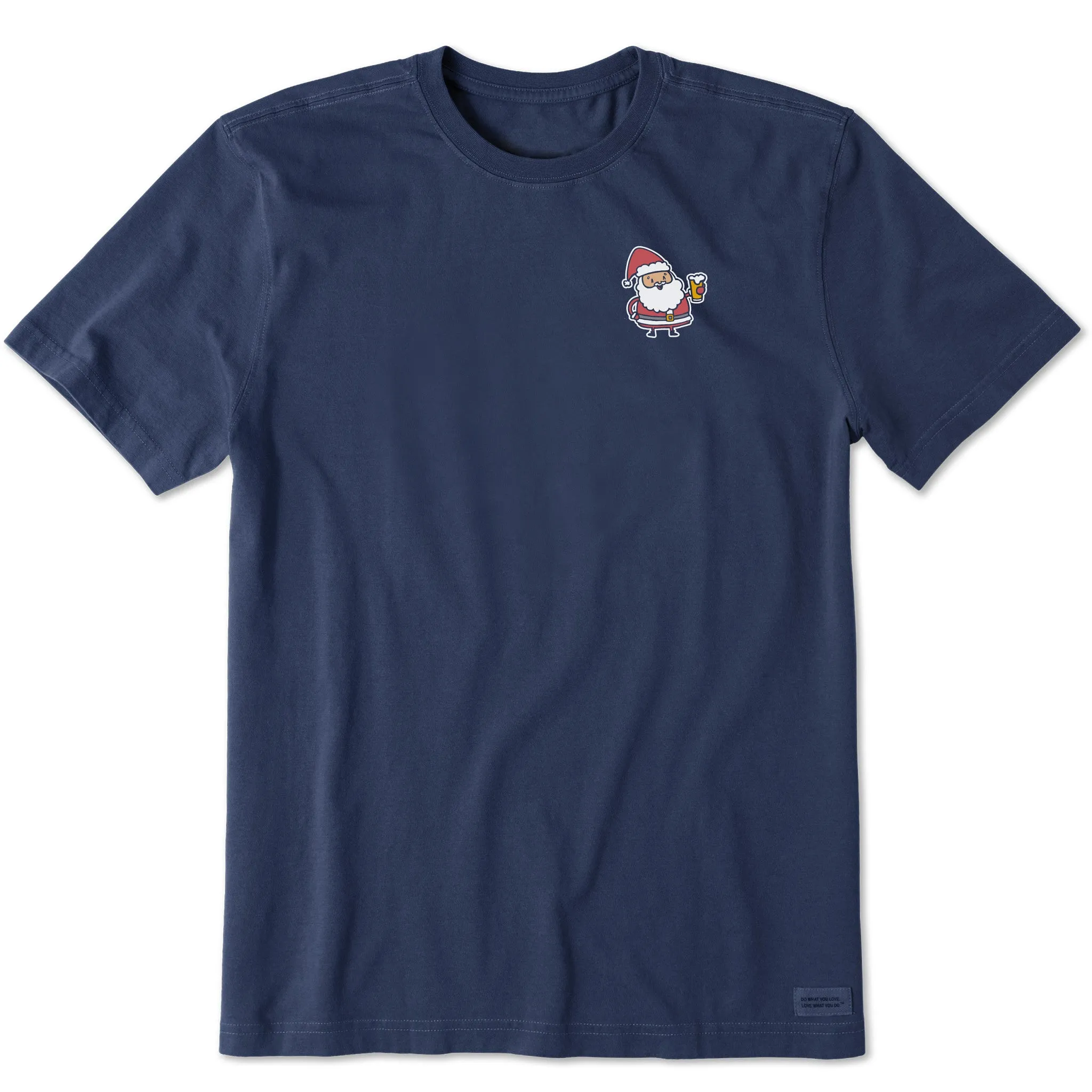 Men's Little Santa w Beer Short Sleeve Crusher Tee sold by Life is Good