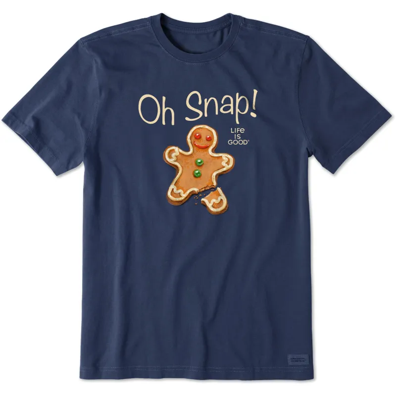 Men's Oh Snap Gingerbread Man Short Sleeve Crusher Tee sold by Life is Good