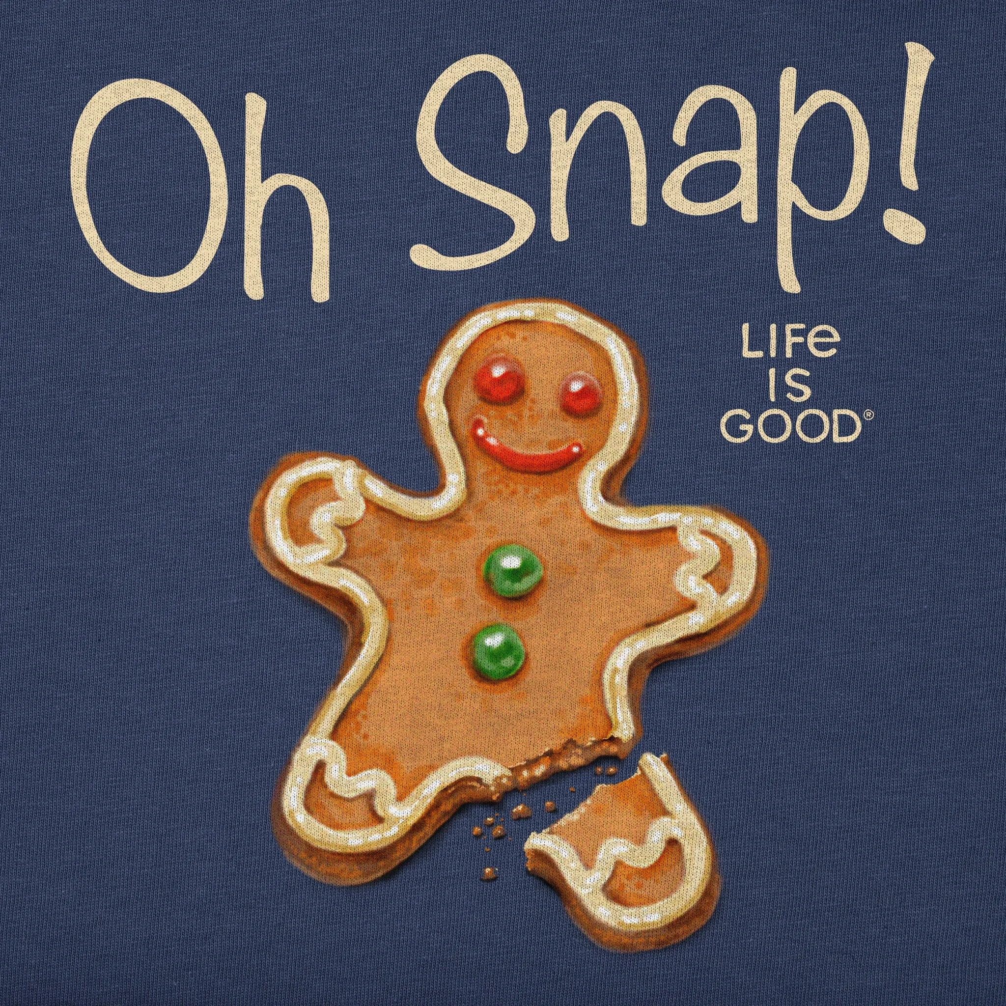 Men's Oh Snap Gingerbread Man Short Sleeve Crusher Tee sold by Life is Good product image thumbnail 2