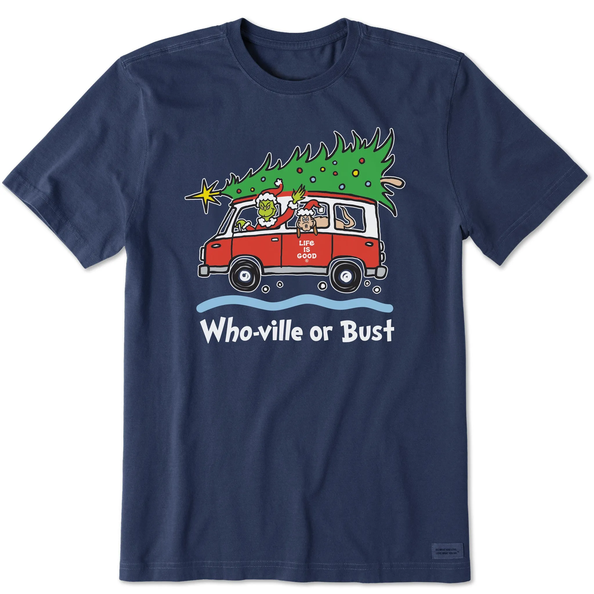 Men's Grinch and Max Who-Ville Or Bust Short Sleeve Crusher Tee sold by Life is Good