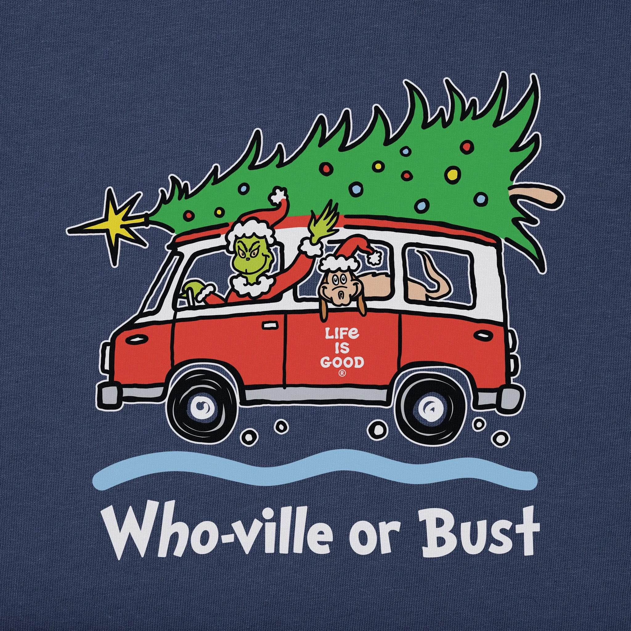 Men's Grinch and Max Who-Ville Or Bust Short Sleeve Crusher Tee sold by Life is Good product image thumbnail 2