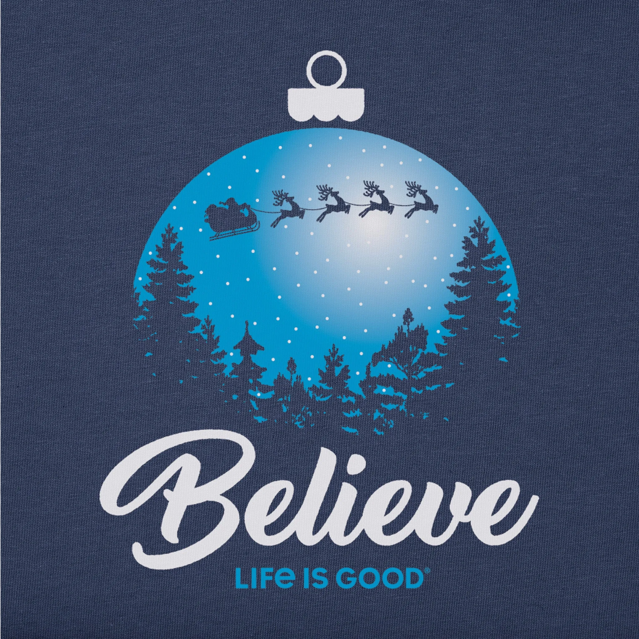 Men's Believe Santa Sleigh Short Sleeve Crusher Tee sold by Life is Good product image thumbnail 2