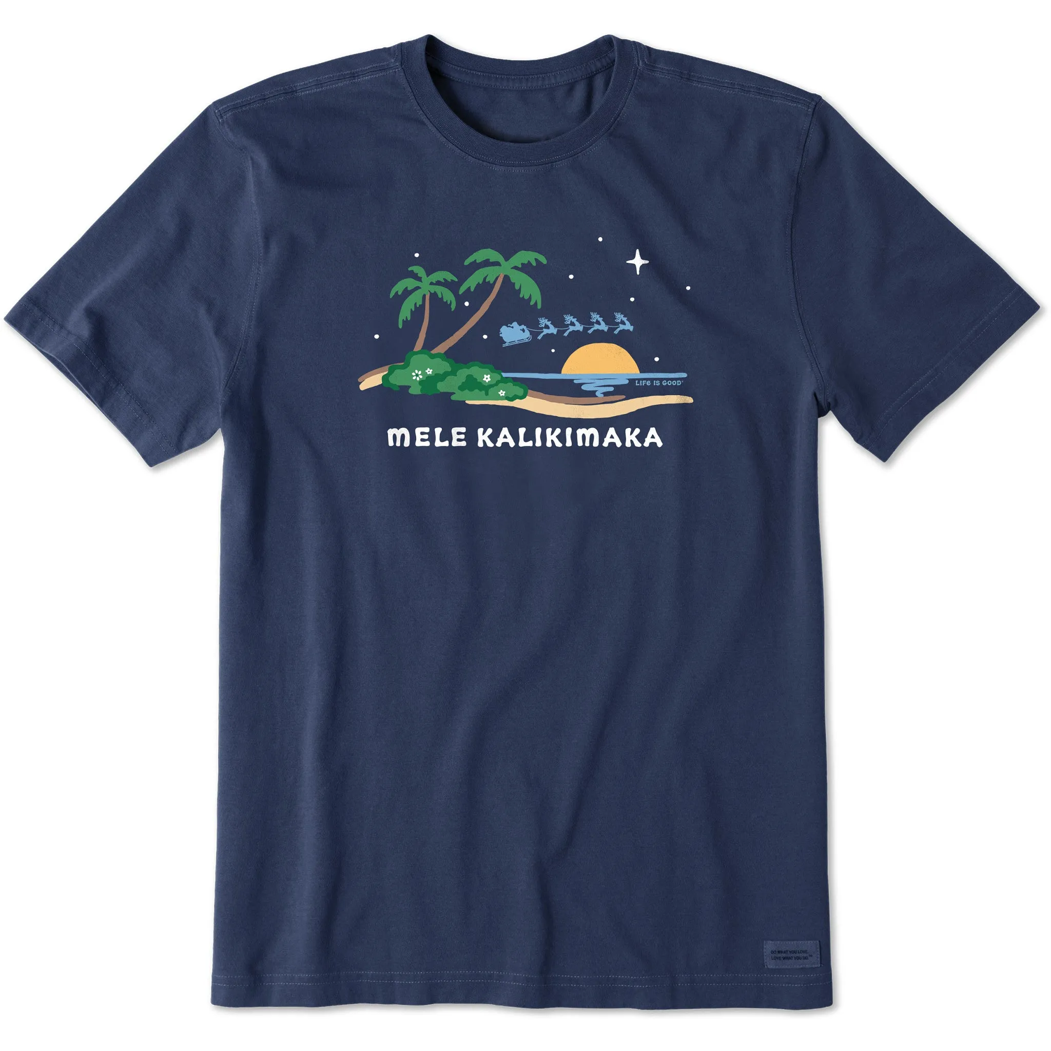 Men's Mele Kalikimaka Beach Short Sleeve Crusher Tee sold by Life is Good