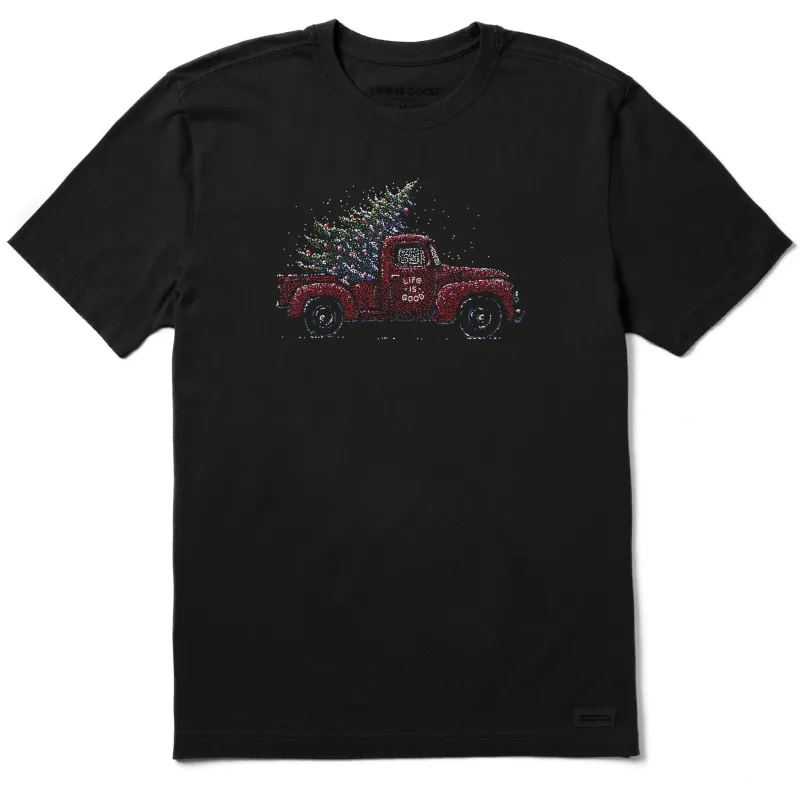 Men's Christmas Tree Truck Short Sleeve Crusher Tee sold by Life is Good