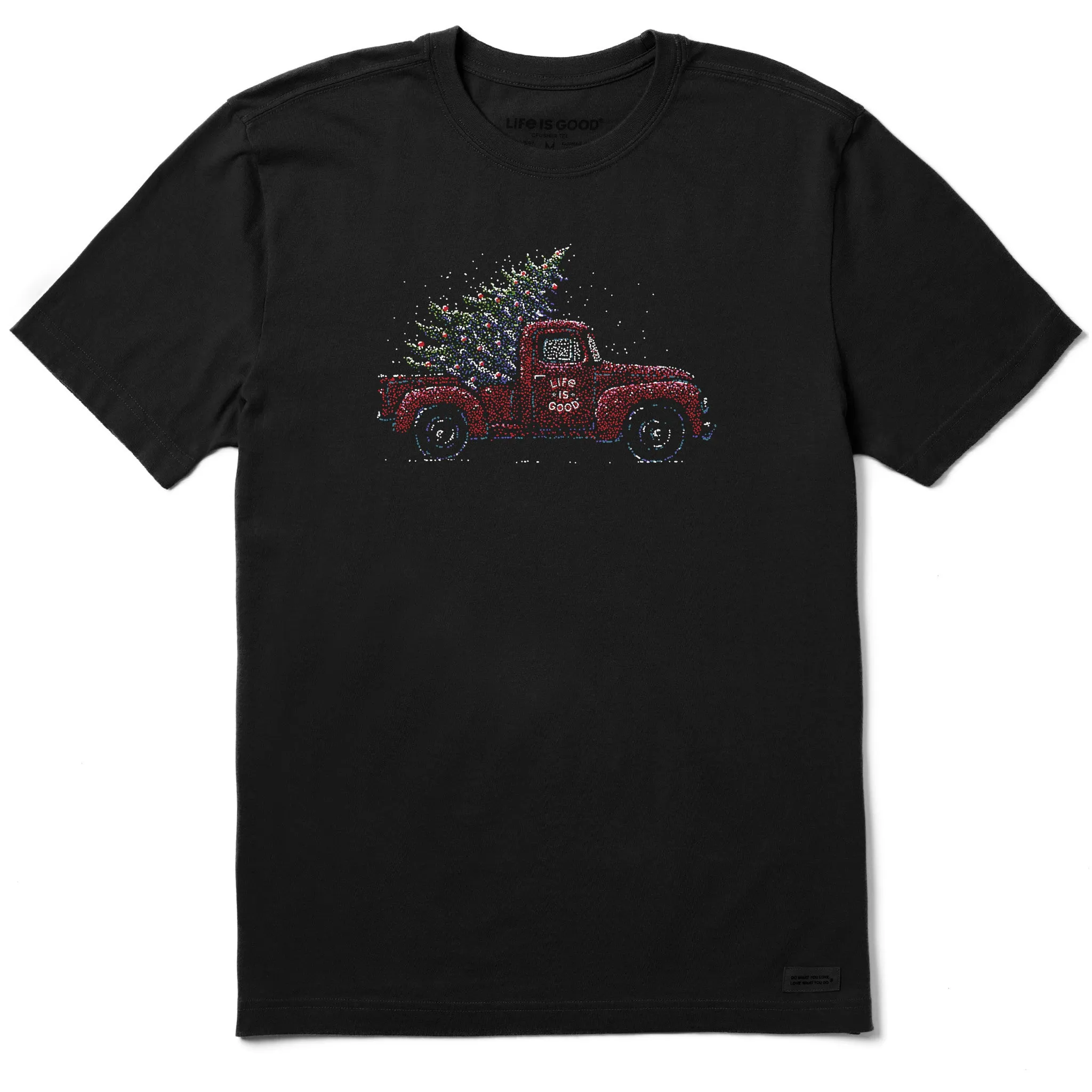 Men's Christmas Tree Truck Short Sleeve Crusher Tee sold by Life is Good