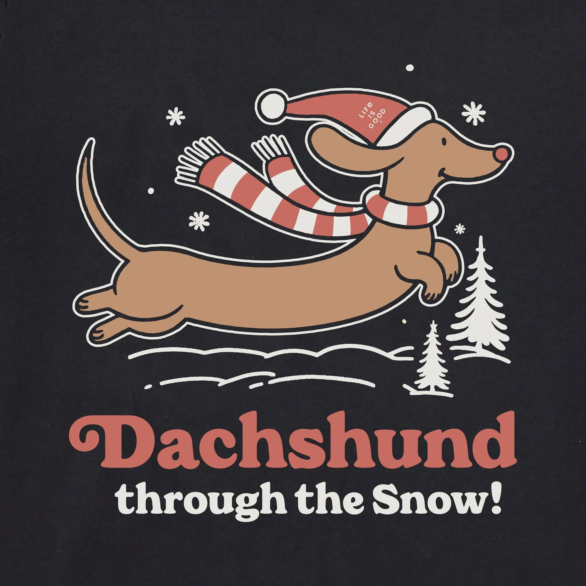 Men's Dachshund Through the Snow Short Sleeve Crusher Tee sold by Life is Good product image thumbnail 2
