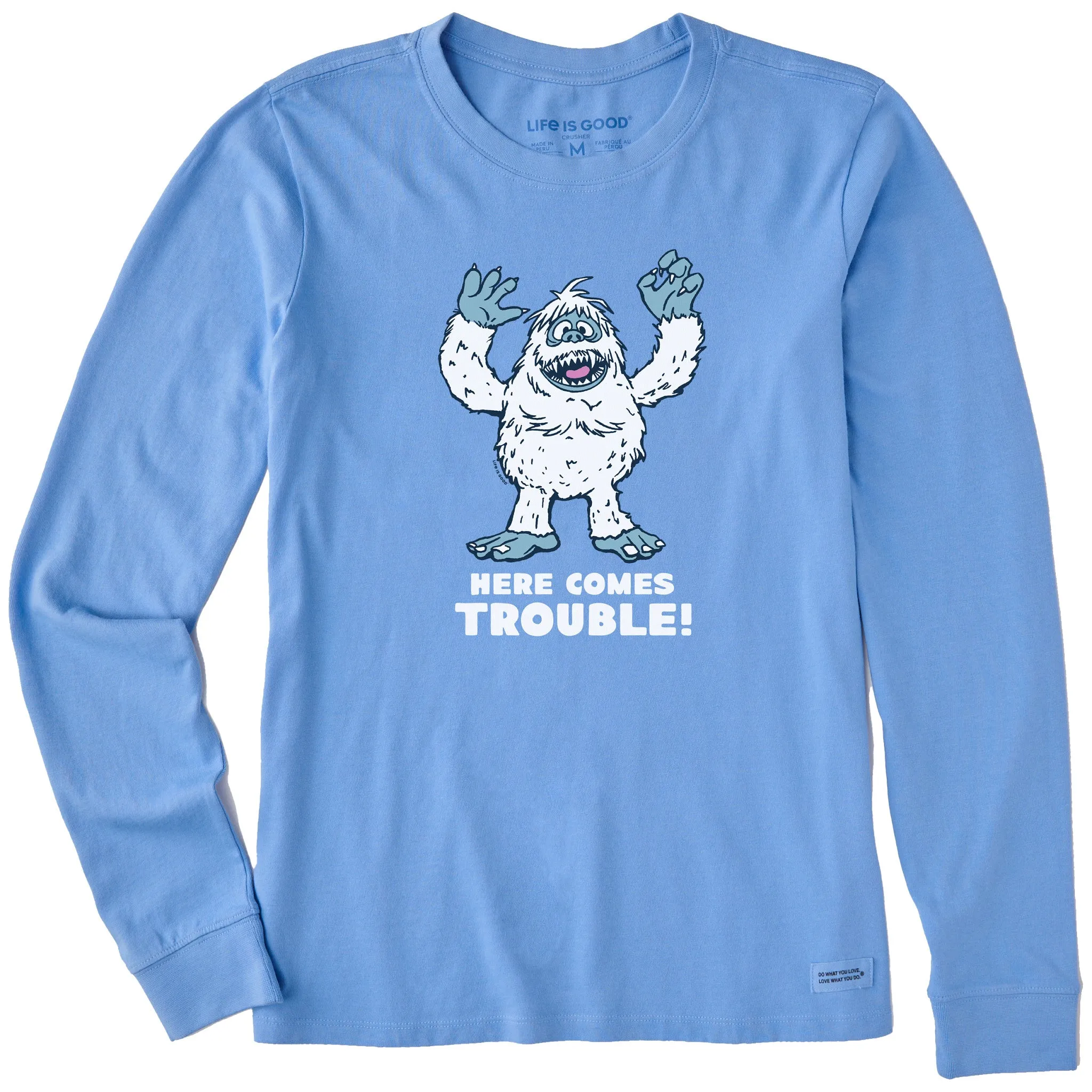 Women's Bumble Here Comes Trouble Long Sleeve Crusher Tee sold by Life is Good product image thumbnail 3
