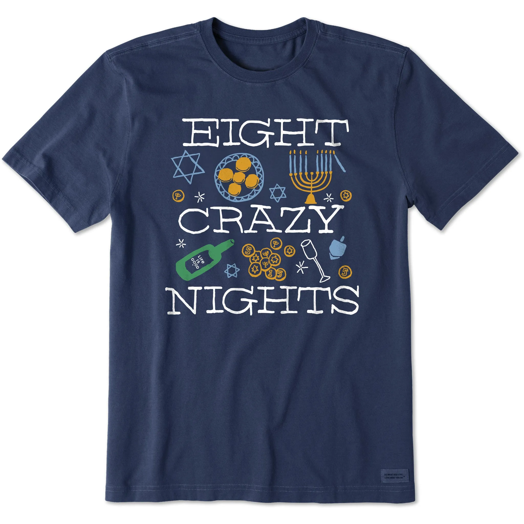 Men's Eight Crazy Nights Short Sleeve Crusher Tee sold by Life is Good