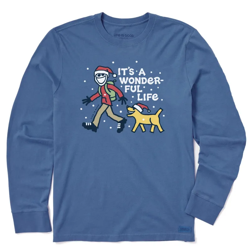 Men's Jake and Rocket Wonderful Life Long Sleeve Crusher Tee sold by Life is Good