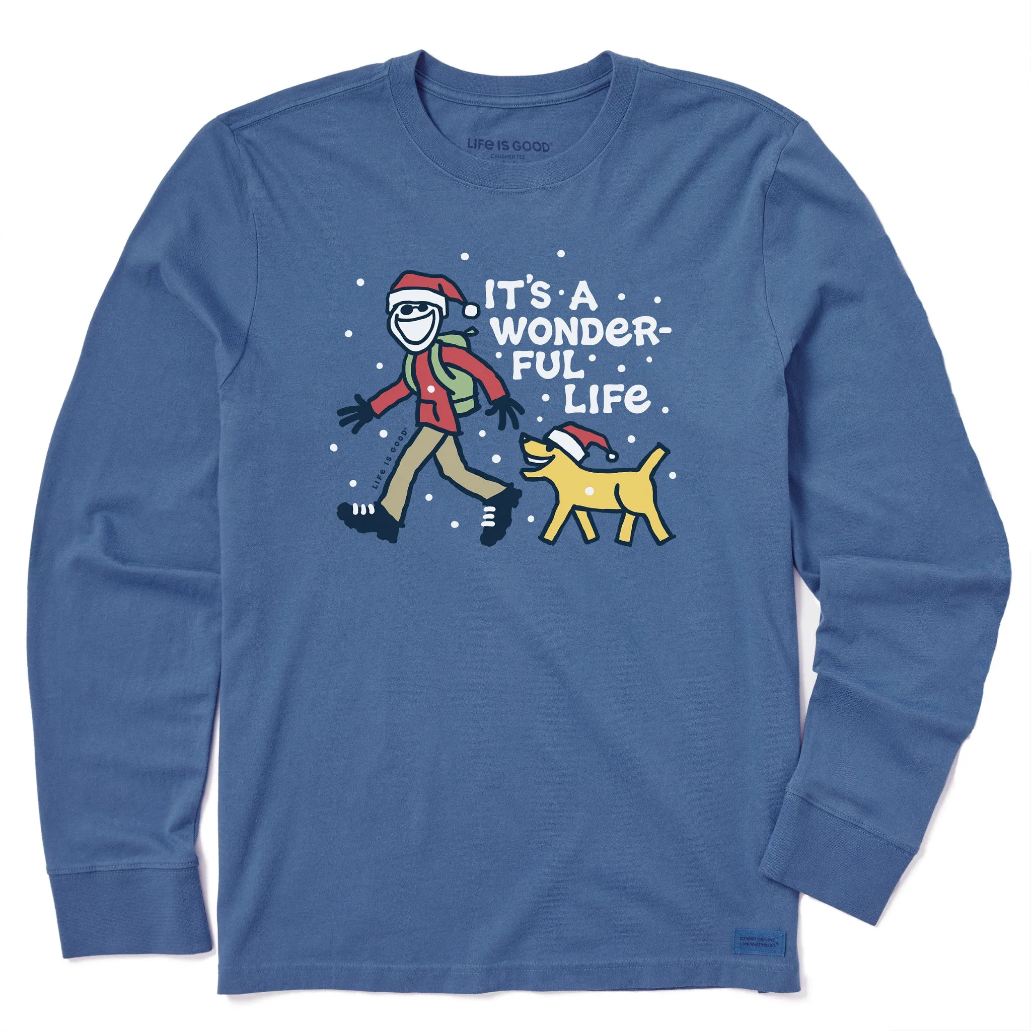 Men's Jake and Rocket Wonderful Life Long Sleeve Crusher Tee sold by Life is Good