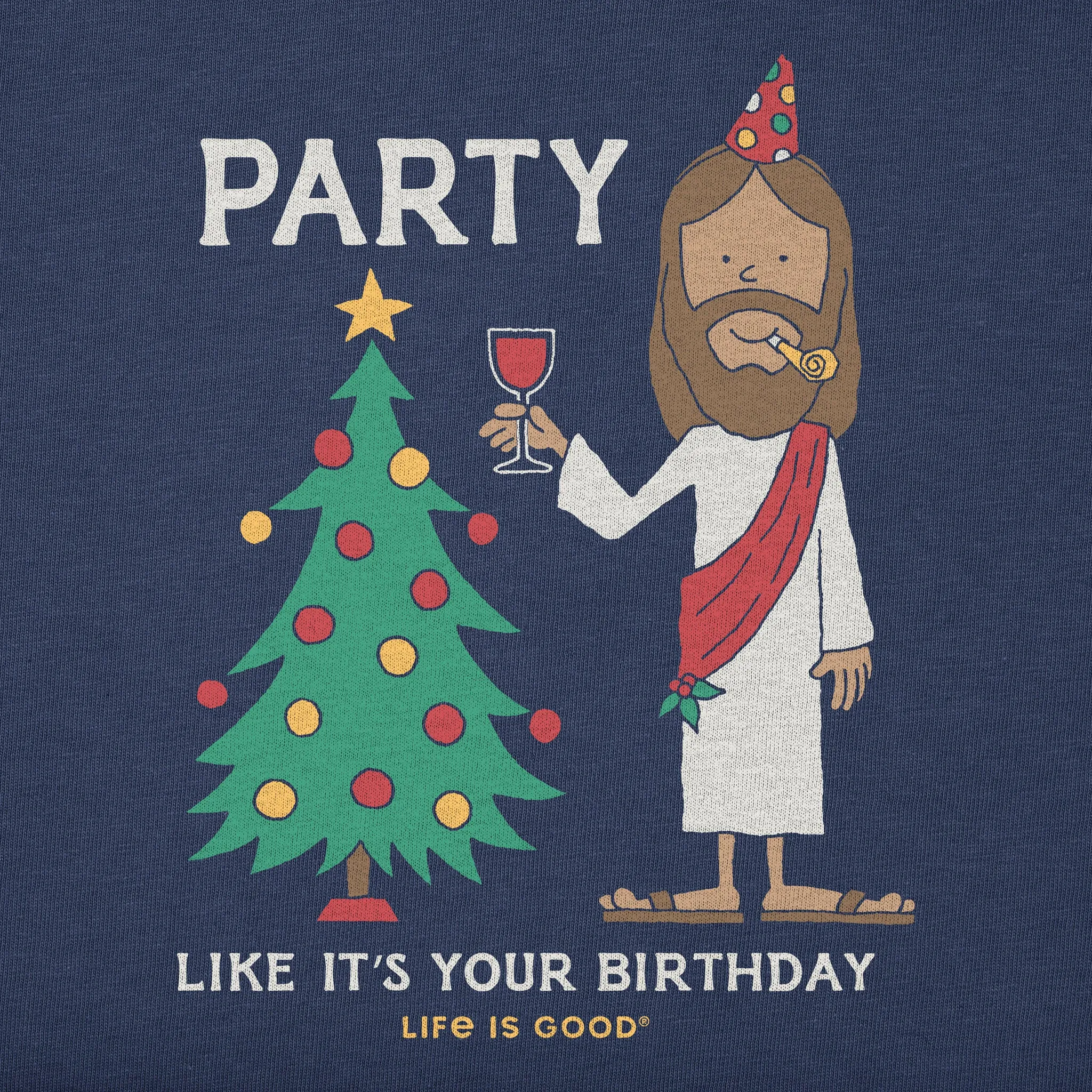 Men's Party Like It's Your Birthday Long Sleeve Crusher Tee sold by Life is Good product image thumbnail 2