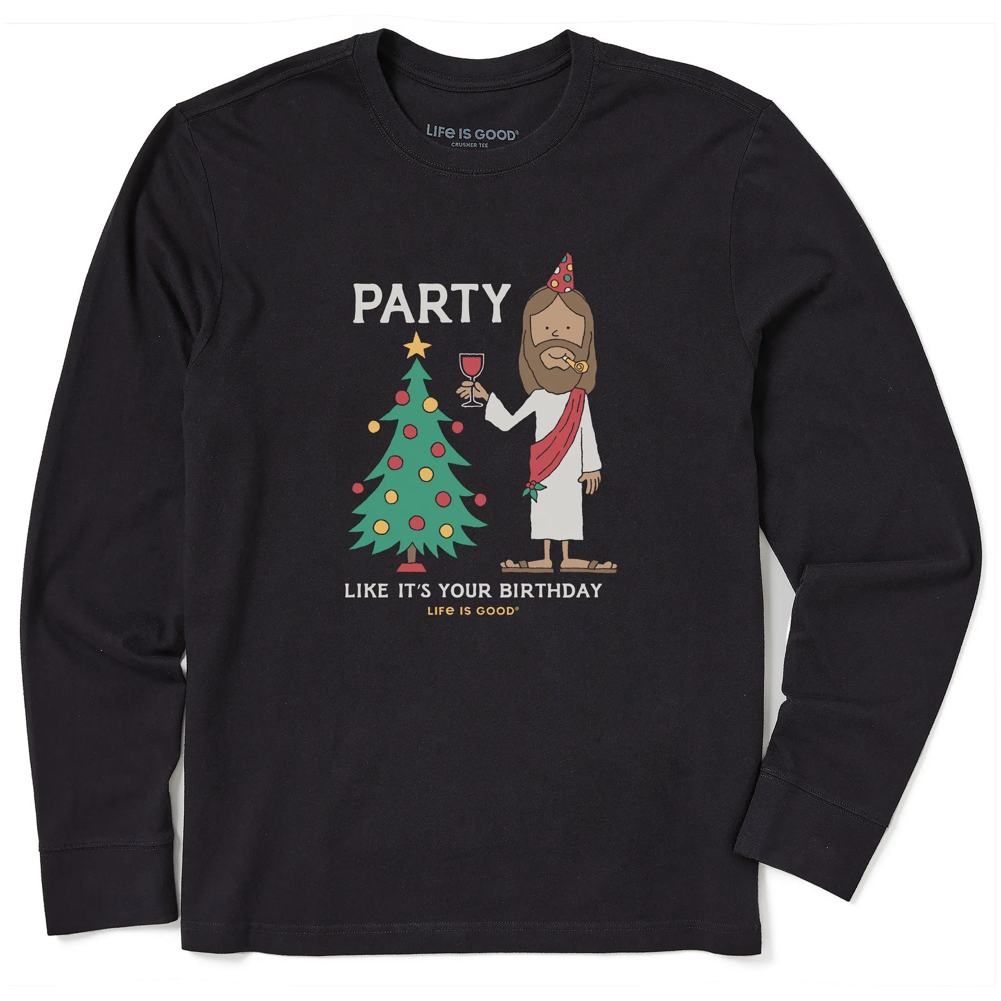 Men's Party Like It's Your Birthday Long Sleeve Crusher Tee sold by Life is Good product image thumbnail 3