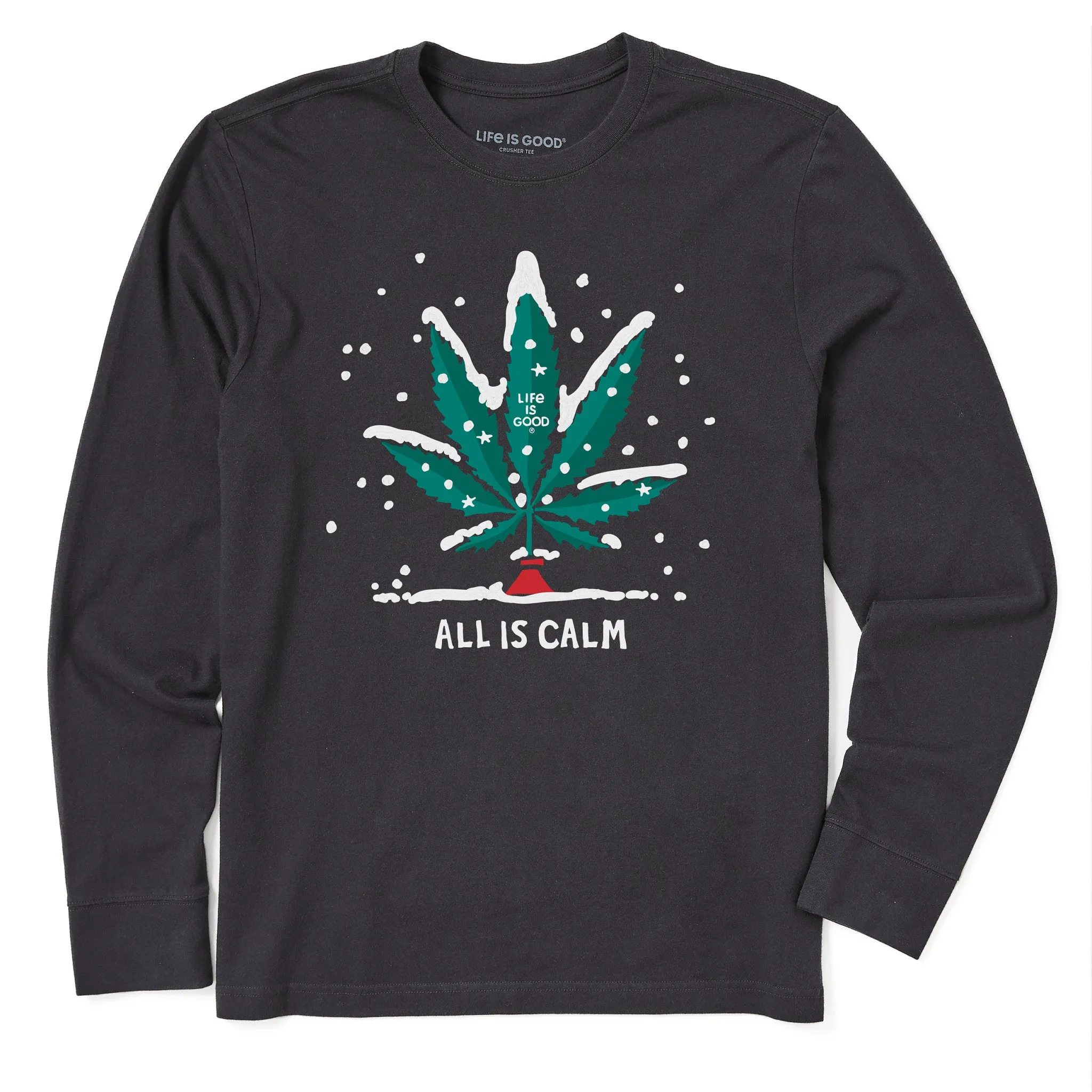 Men's All is Calm Long Sleeve Crusher Tee sold by Life is Good product image thumbnail 3
