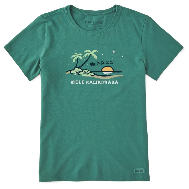 Women's Mele Kalikimaka Beach Short Sleeve Crusher Tee sold by Life is Good