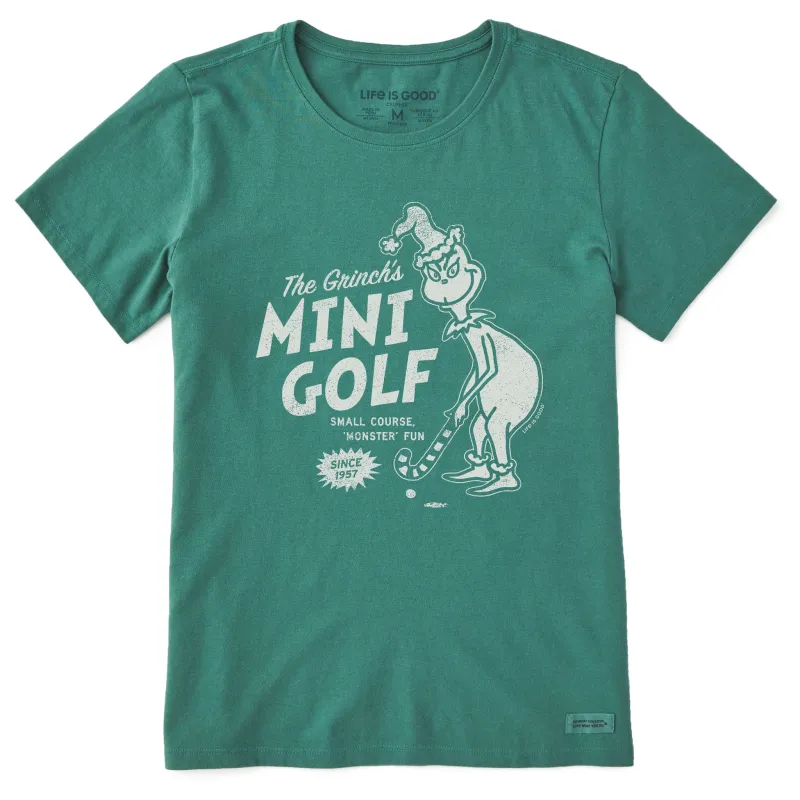 Women's Grinch's Mini Golf Short Sleeve Crusher Tee sold by Life is Good