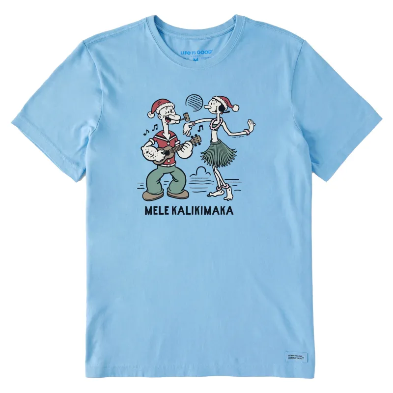 Men's Mele Kalikimaka Popeye Short Sleeve Crusher Tee sold by Life is Good