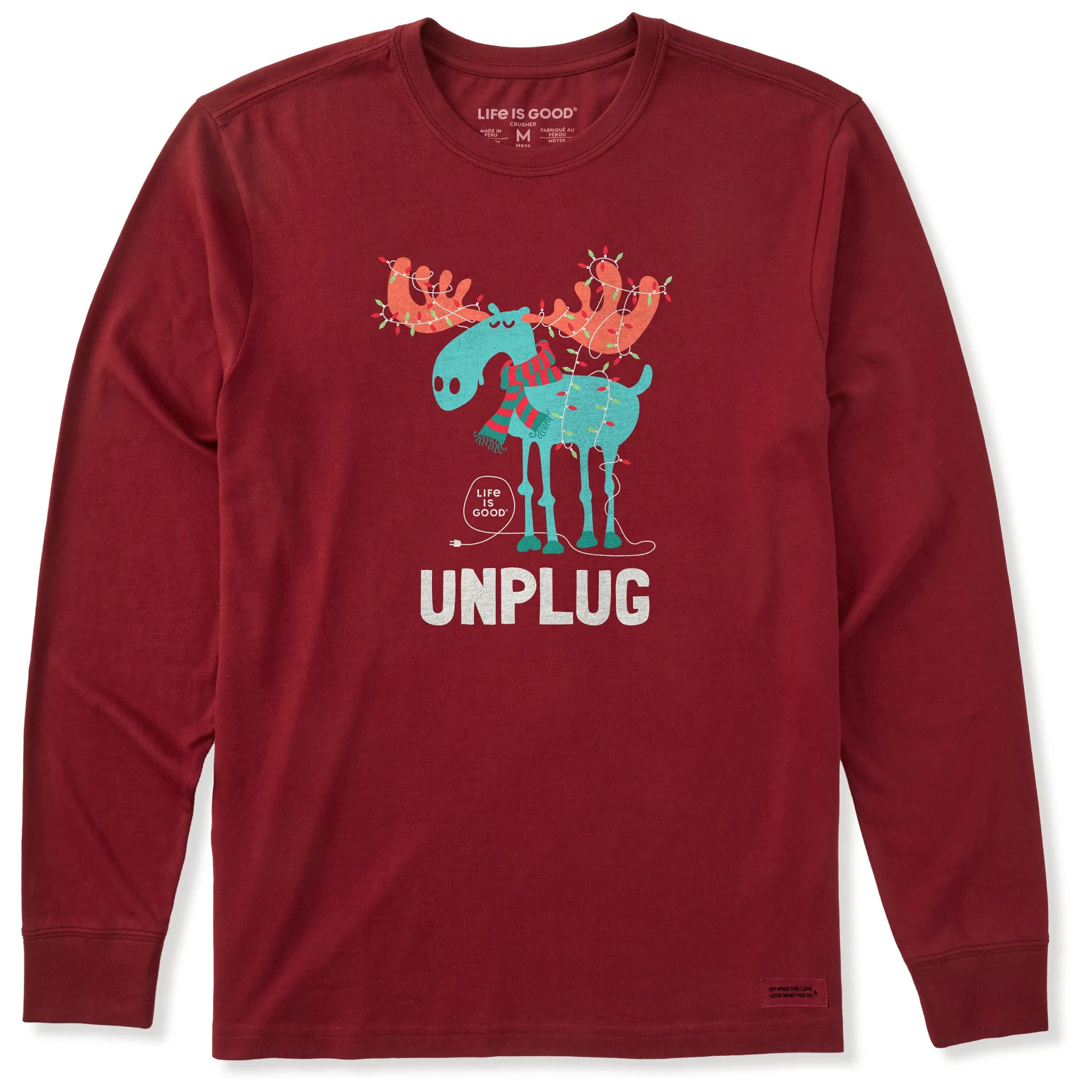 Men's Unplug Moose Long Sleeve Crusher Tee sold by Life is Good