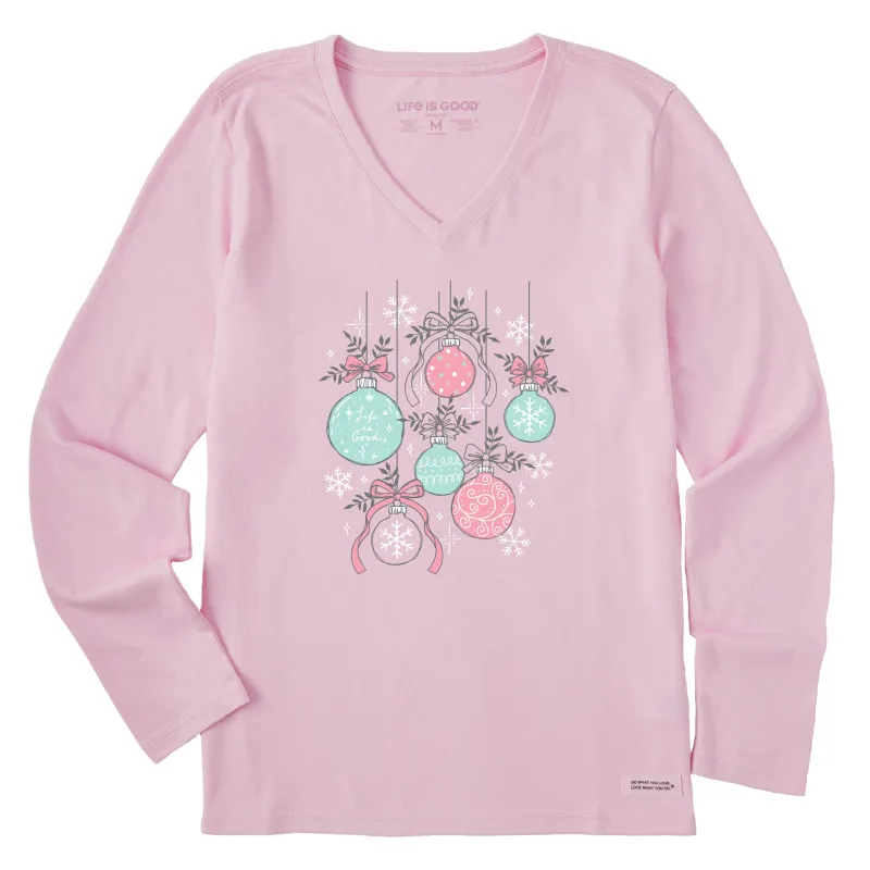 Women's Ornament Medley Long Sleeve Crusher Vee sold by Life is Good
