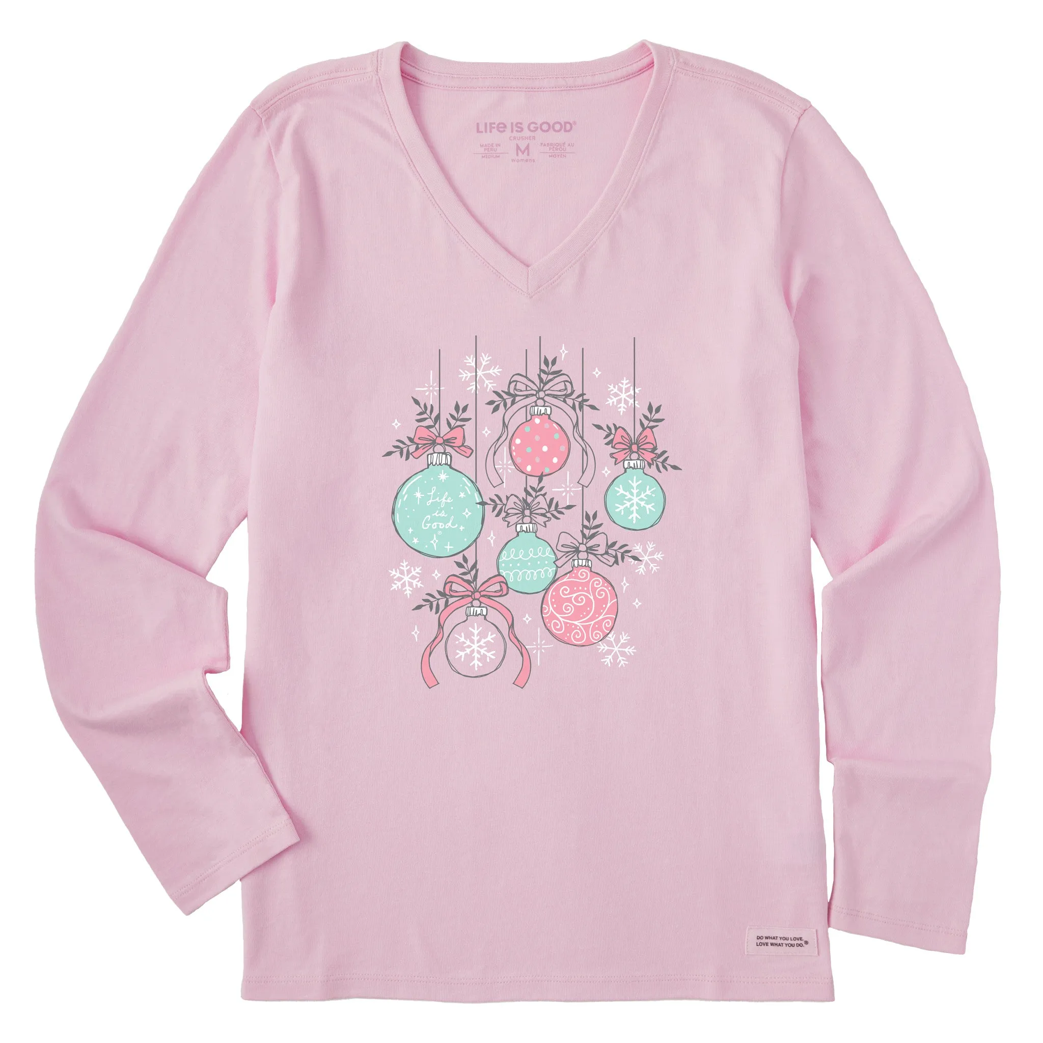 Women's Ornament Medley Long Sleeve Crusher Vee sold by Life is Good