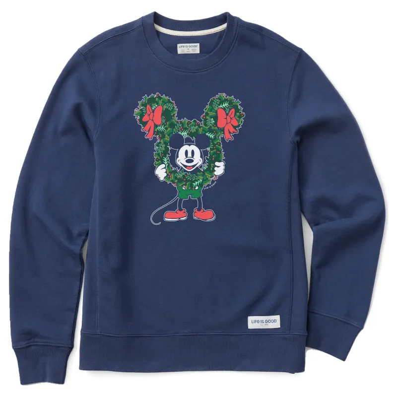 Men's Steamboat Willie Wreath Simply True Fleece Crew sold by Life is Good