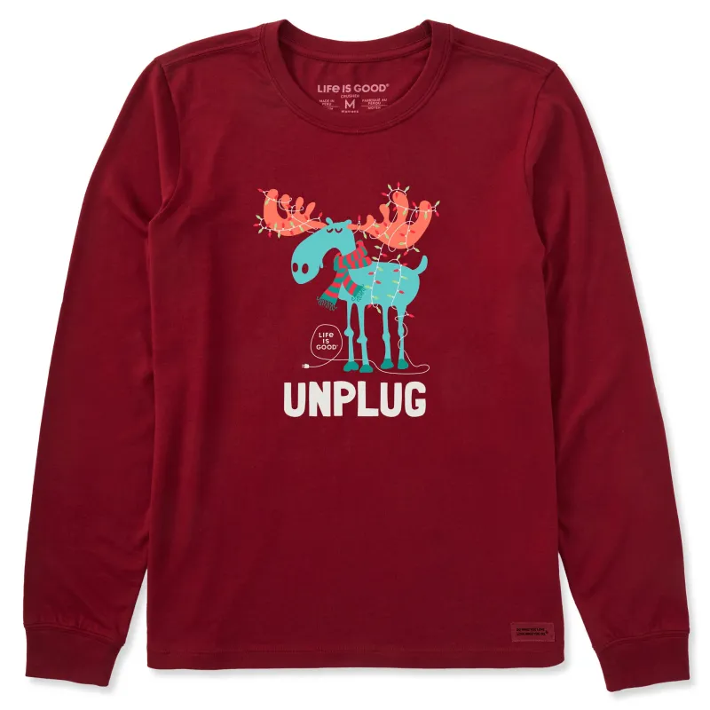 Women's Unplug Moose Long Sleeve Crusher Tee sold by Life is Good