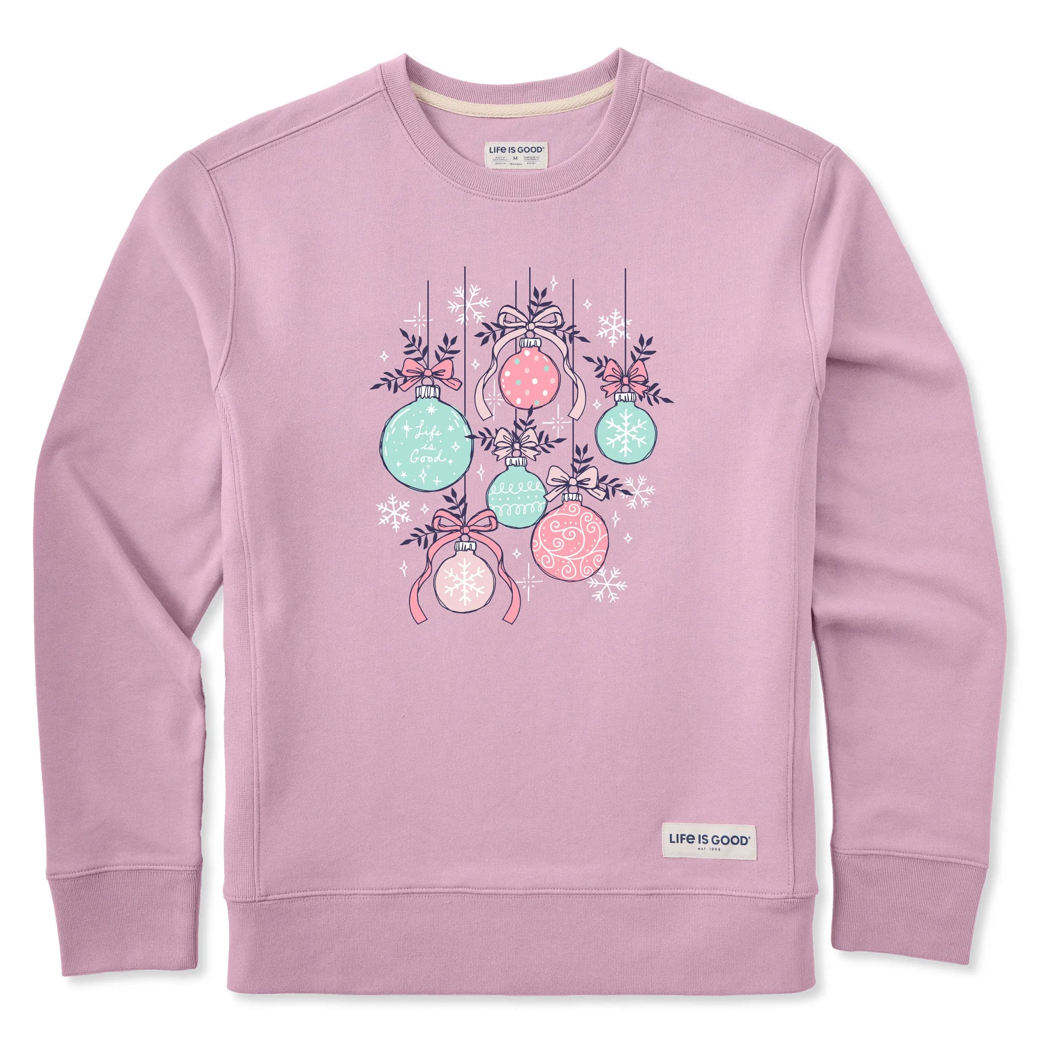 Women's Ornament Medley Simply True Fleece Crew sold by Life is Good