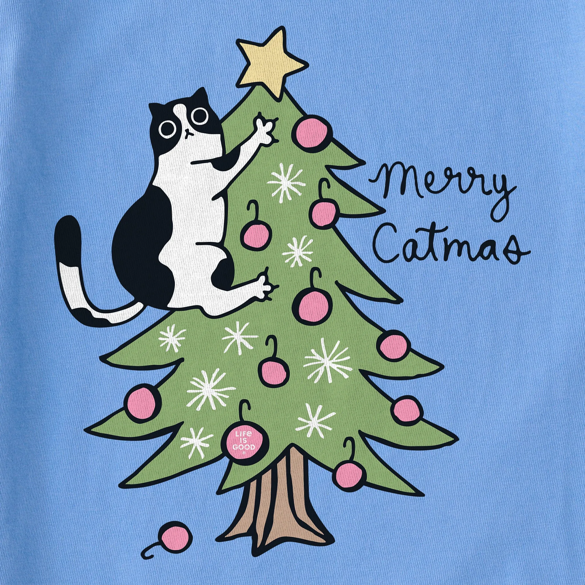 Women's Merry Catmas Climber Long Sleeve Crusher Tee sold by Life is Good product image thumbnail 2