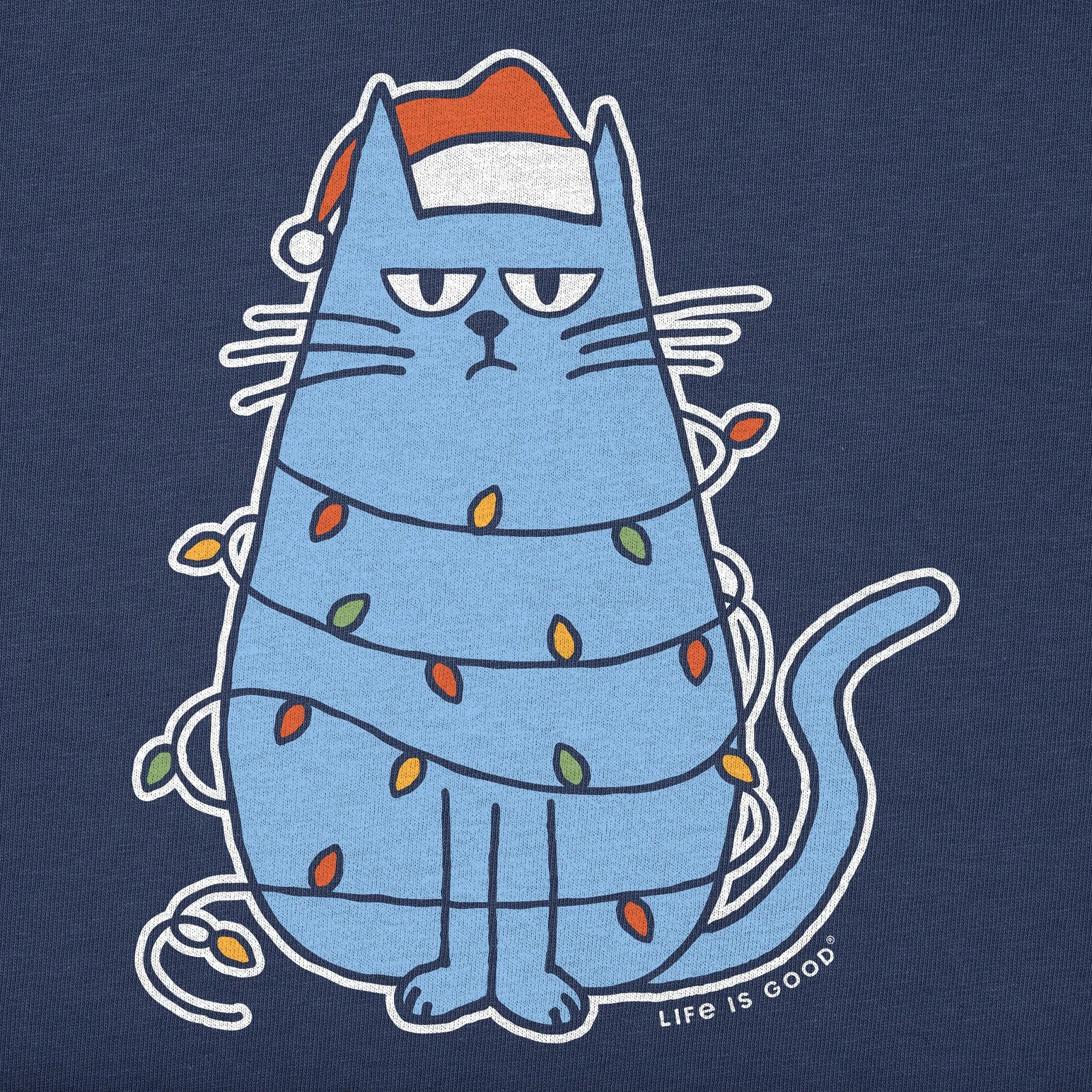 Men's Bored Christmas Cat Long Sleeve Crusher Tee sold by Life is Good product image thumbnail 2