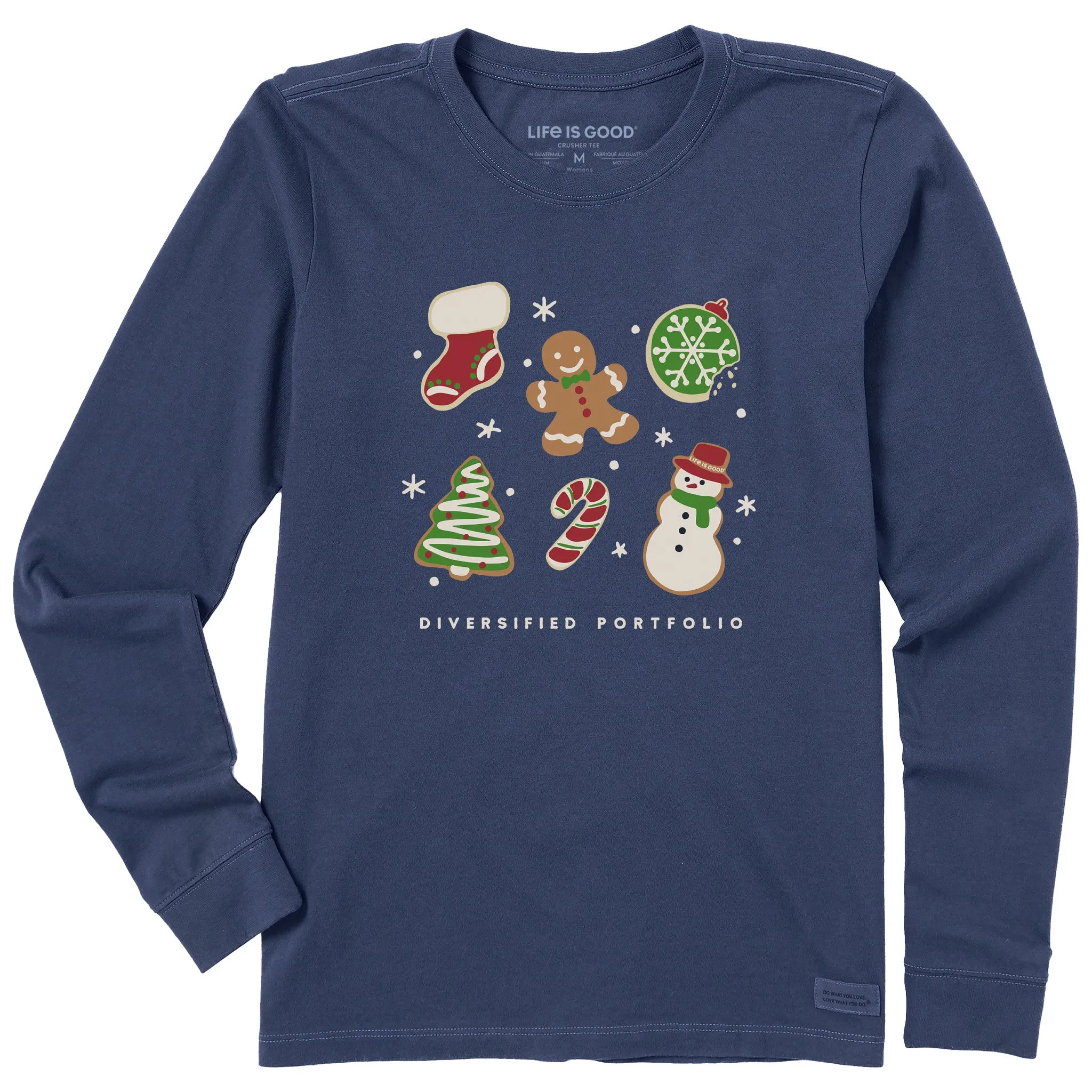 Women's Diversified Portfolio Xmas Cookies Long Sleeve Crusher Tee sold by Life is Good