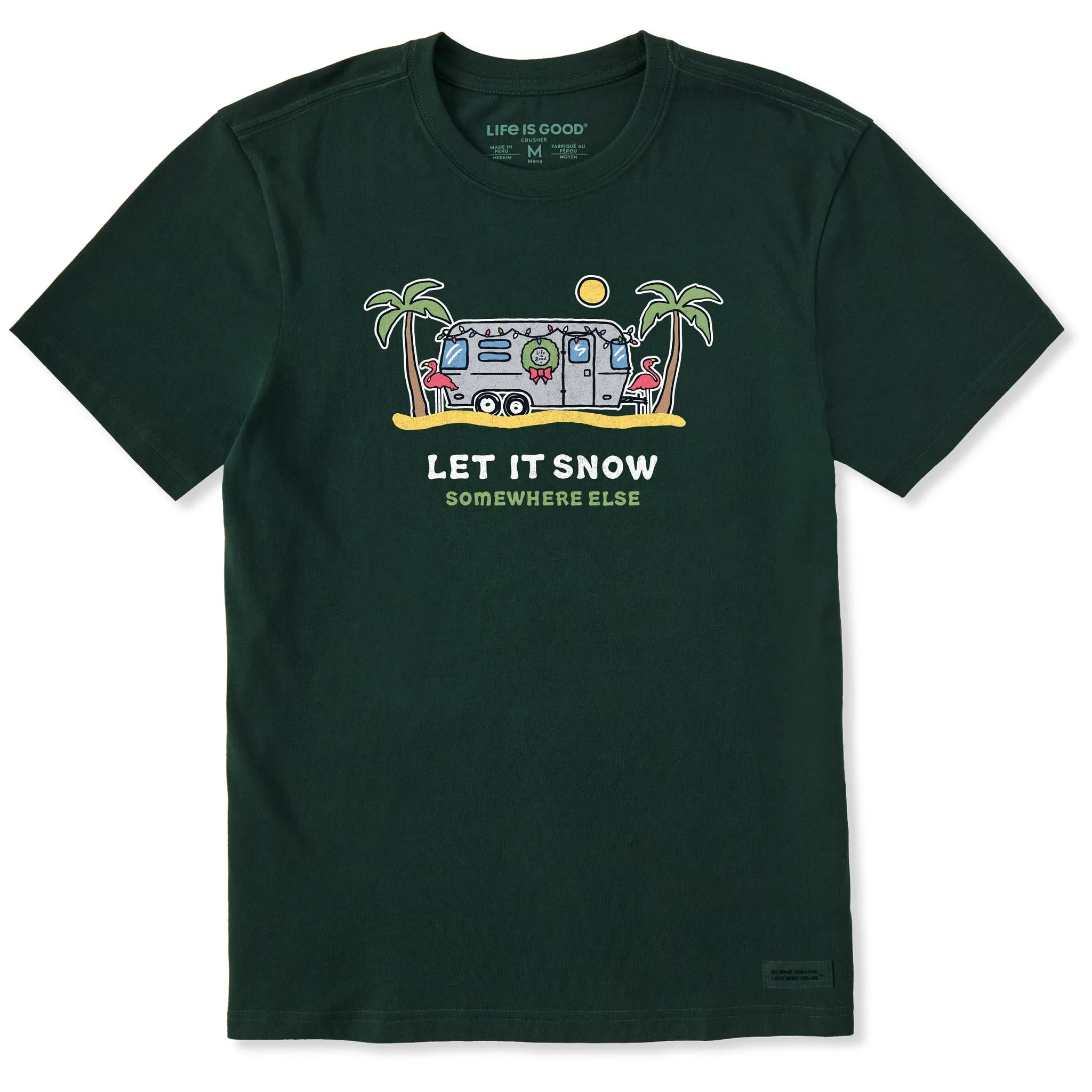 Men's Let It Snow Camper Short Sleeve Crusher Tee sold by Life is Good