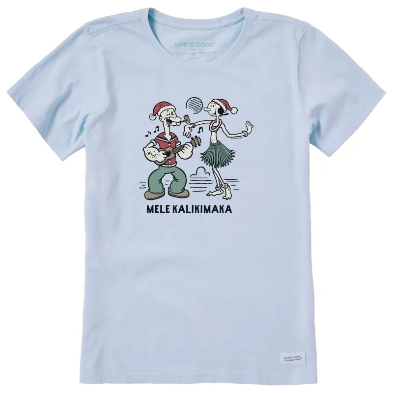 Women's Mele Kalikimaka Popeye Short Sleeve Crusher Tee sold by Life is Good