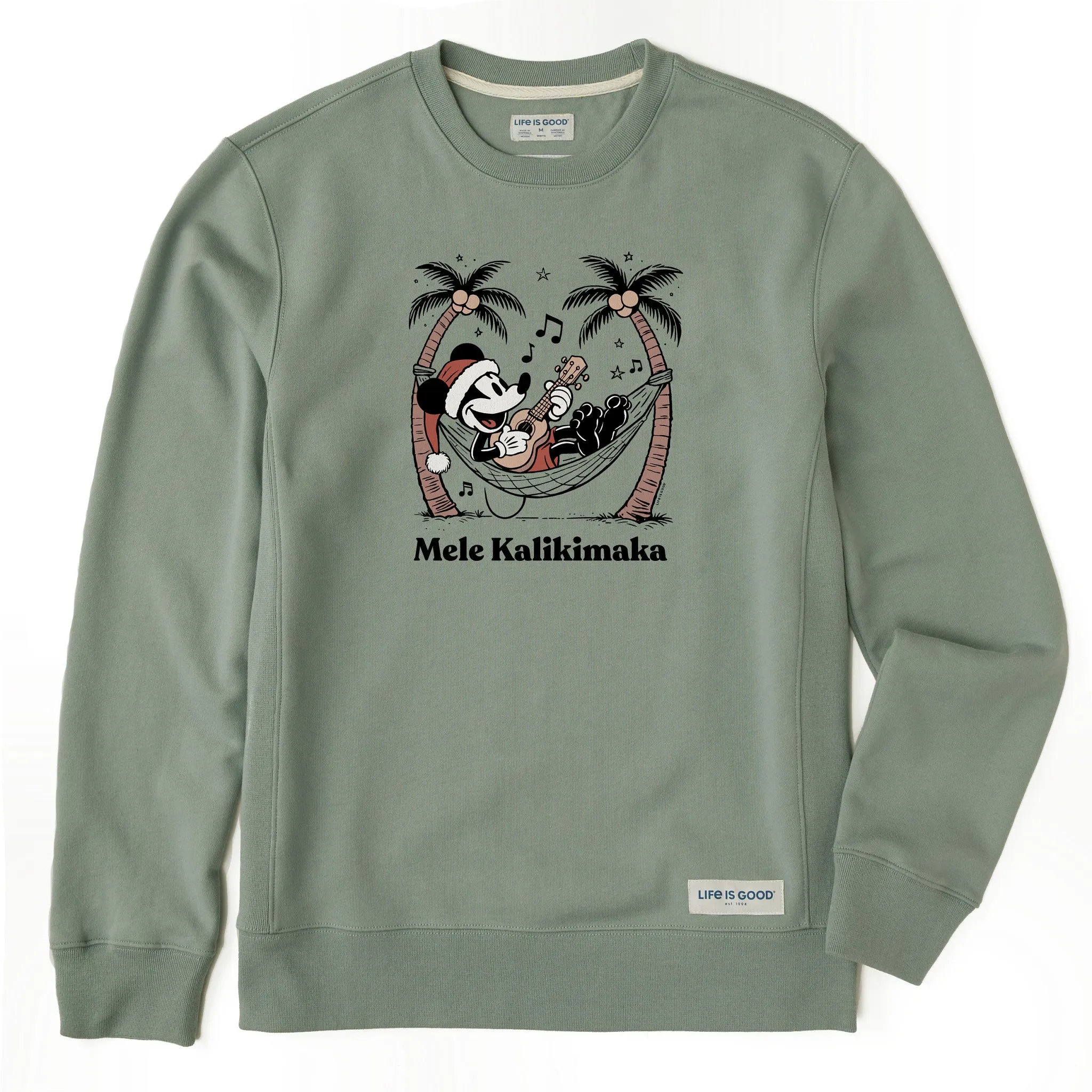 Men's Mele Kalikimaka Willie Simply True Fleece Crew sold by Life is Good