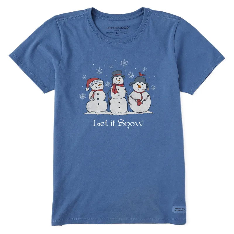 Women's Let it Snowmen Short Sleeve Crusher Tee sold by Life is Good