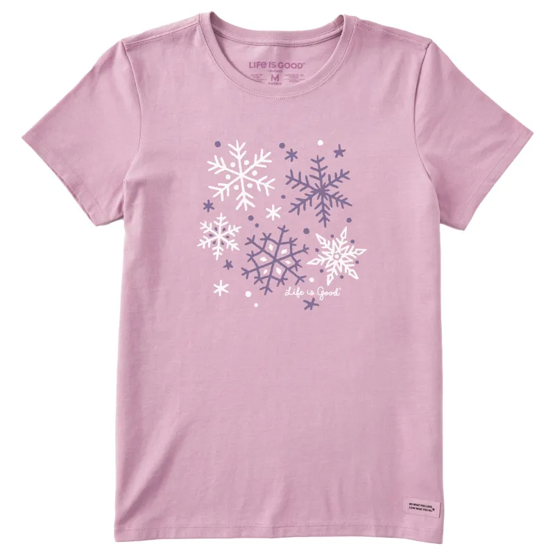 Women's Snowflake Medley Short Sleeve Crusher Tee sold by Life is Good