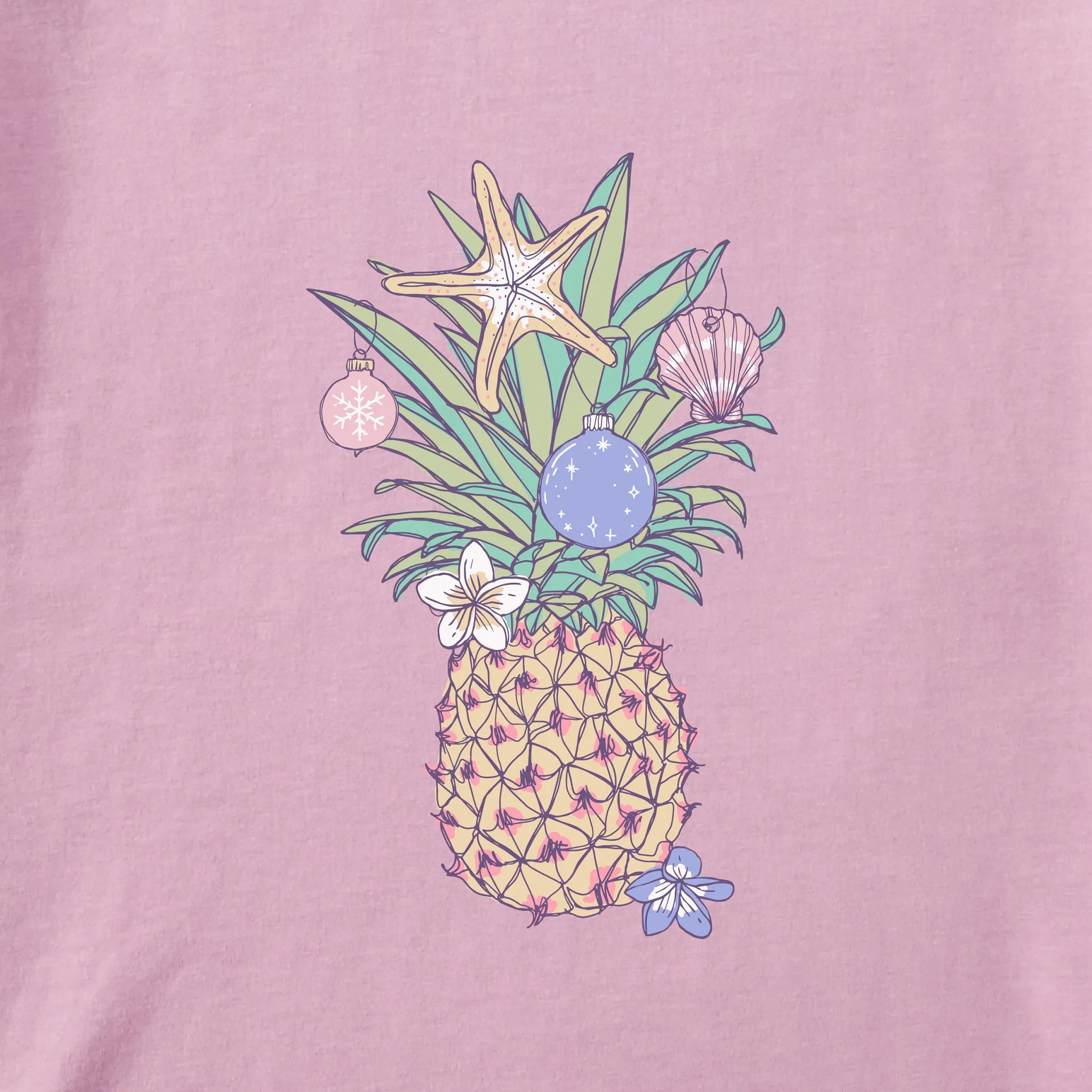 Women's Tropical Christmas Pineapple Long Sleeve Crusher Tee sold by Life is Good product image thumbnail 2