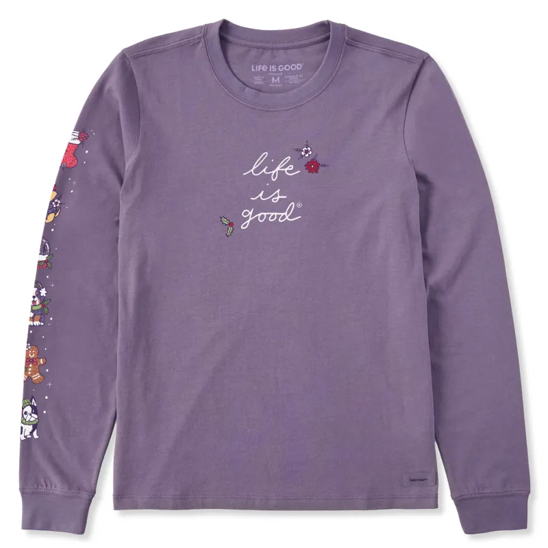 Women's Cute Holiday LIG Long Sleeve Crusher Tee sold by Life is Good