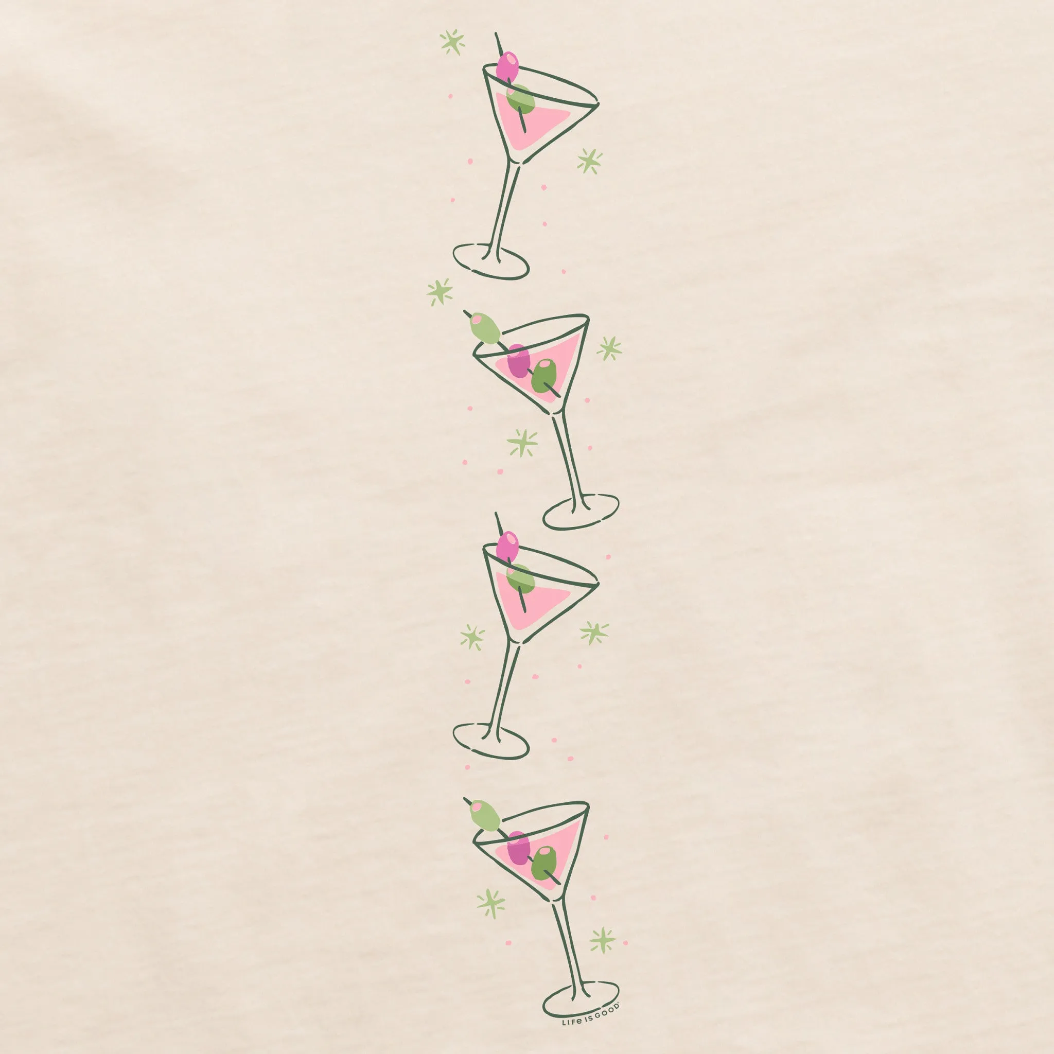 Women's Cheers Holiday Tinis Long Sleeve Crusher Boxy Tee sold by Life is Good product image thumbnail 3