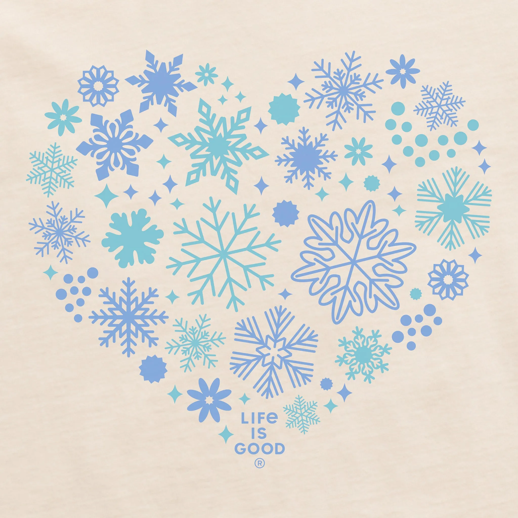 Women's Snowflake Heart Long Sleeve Crusher Tee sold by Life is Good product image thumbnail 2