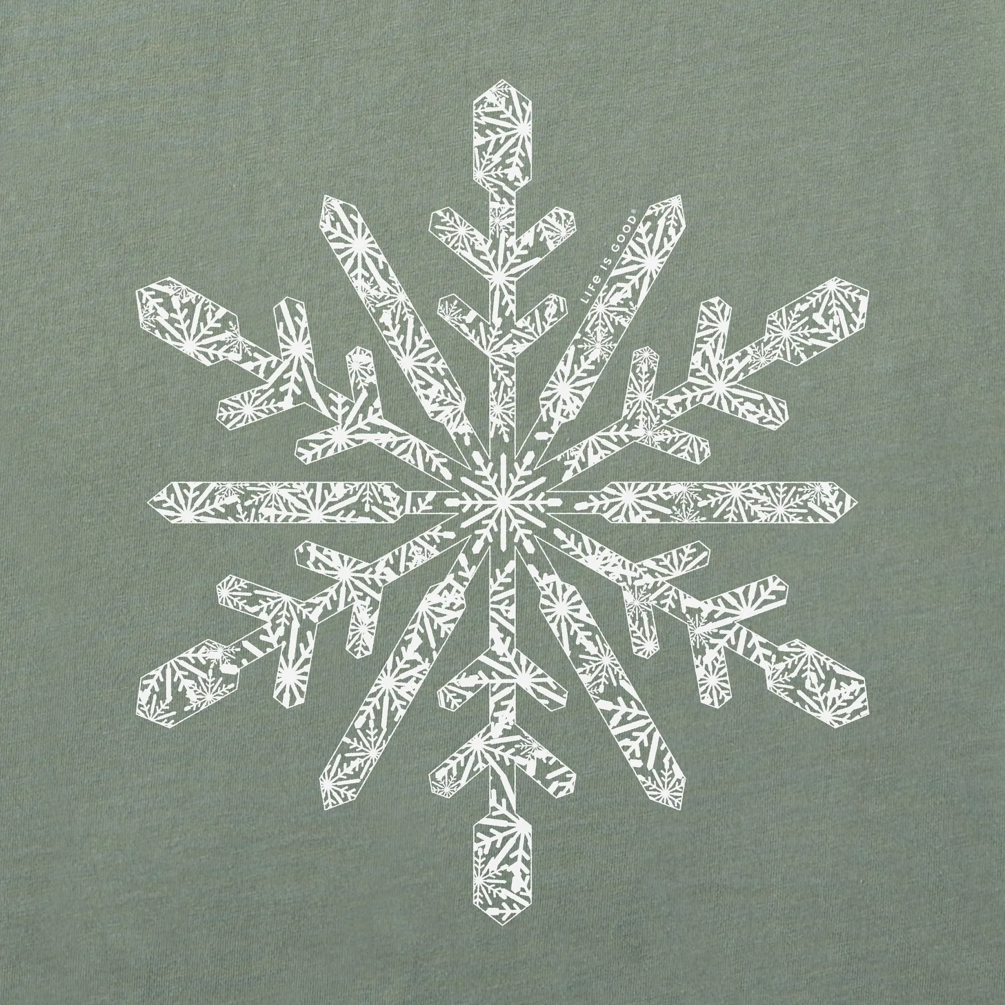 Women's Contrast Snowflake Long Sleeve Crusher Vee sold by Life is Good product image thumbnail 5