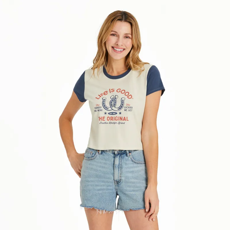 Women's Lucky Horseshoes Crusher-LITE Shrunken Tee sold by Life is Good