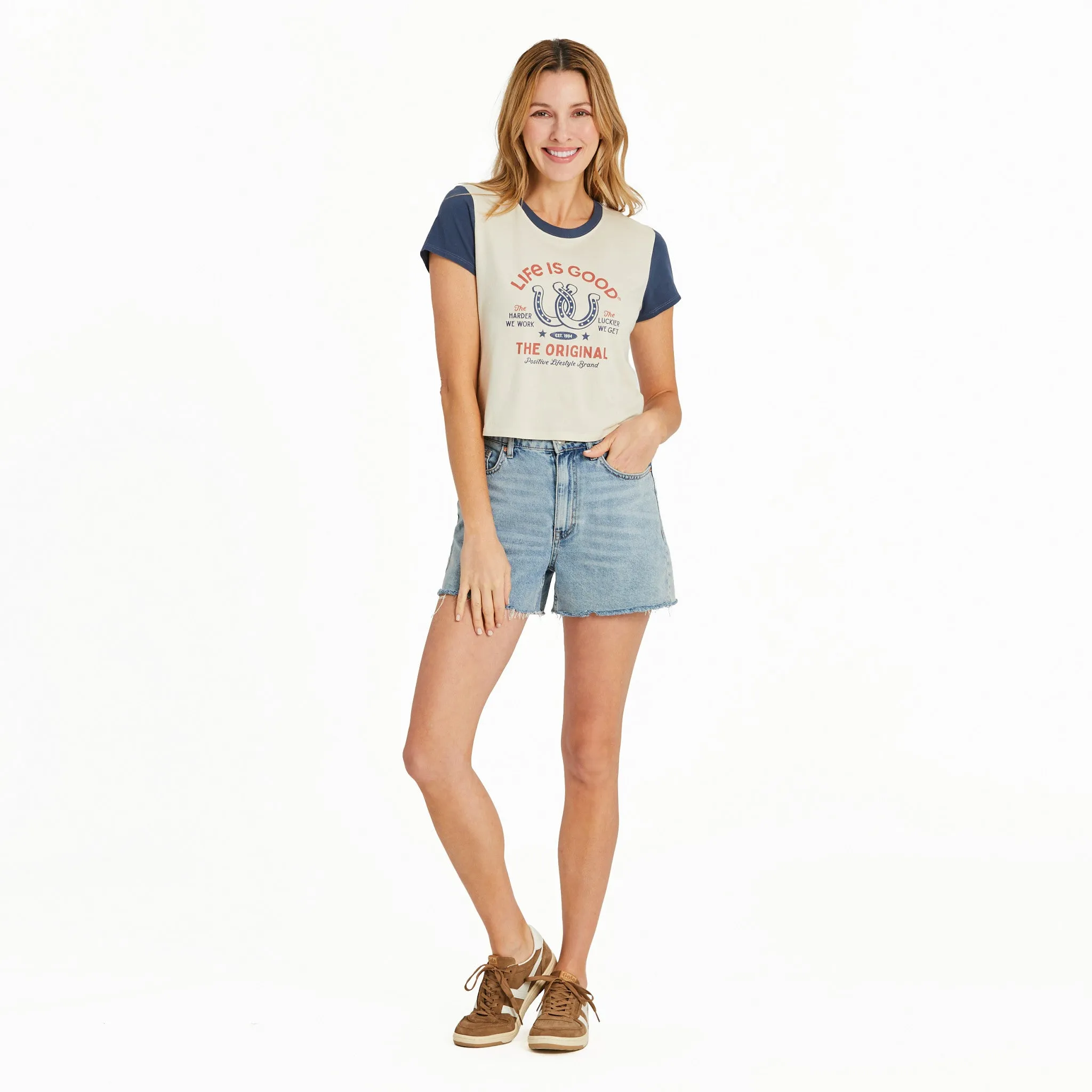 Women's Lucky Horseshoes Crusher-LITE Shrunken Tee sold by Life is Good product image thumbnail 4